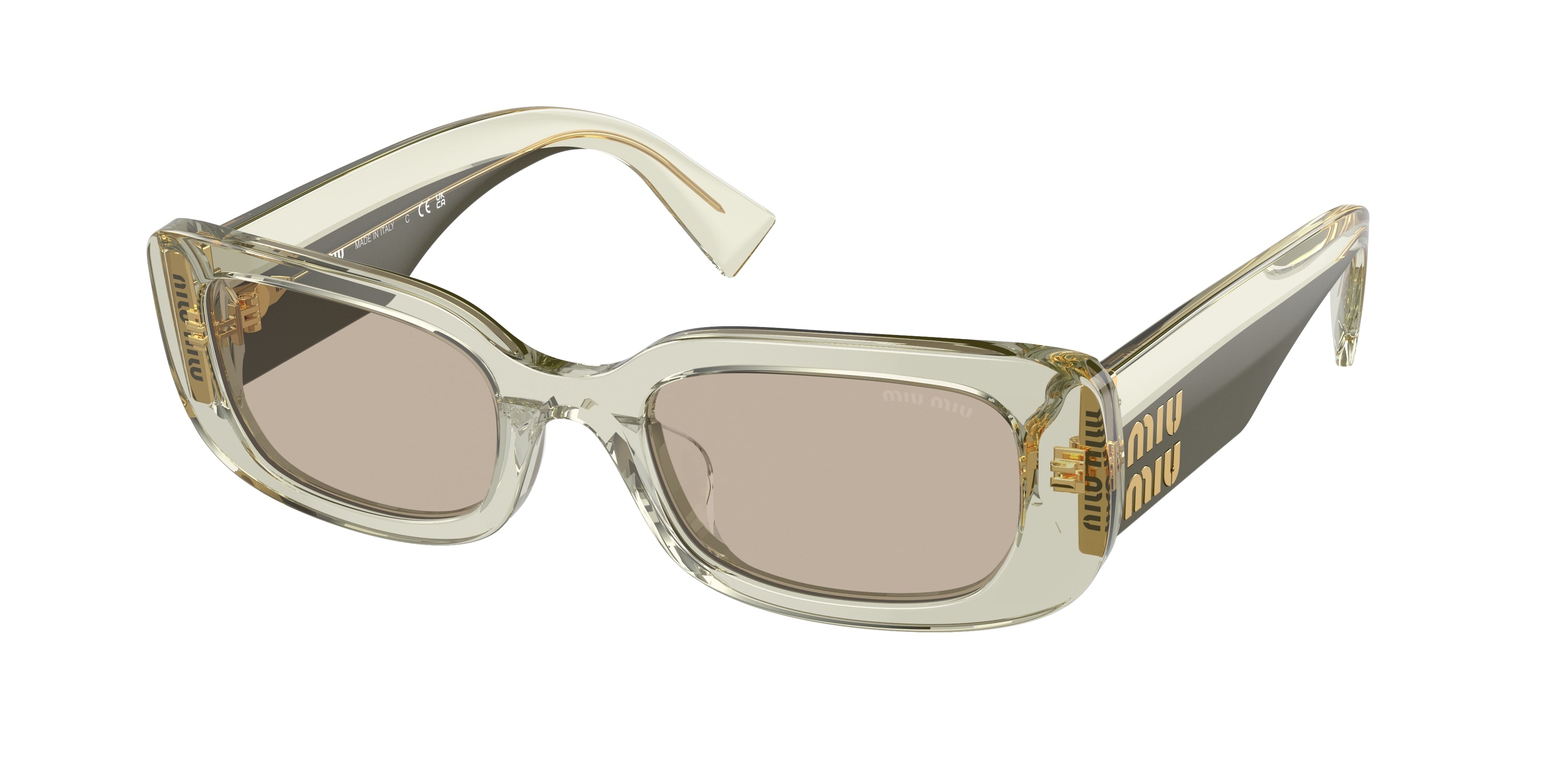 Miu Miu MU08YS Rectangle Sunglasses 13M04F-Juta 51-140-21 - Color Map Beige