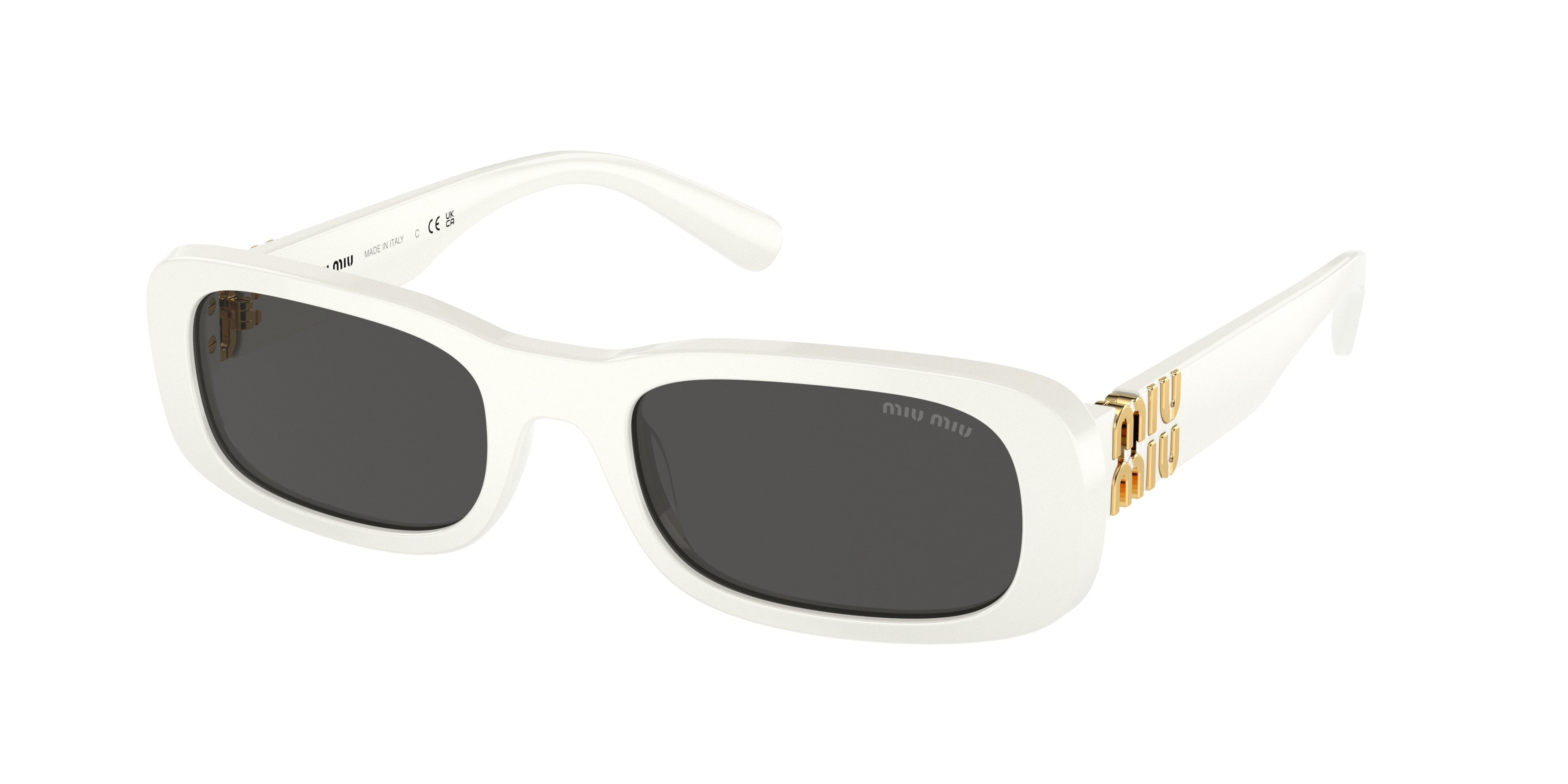 Miu Miu MU08ZS Rectangle Sunglasses 1425S0-White Ivory 53-140-20 - Color Map White