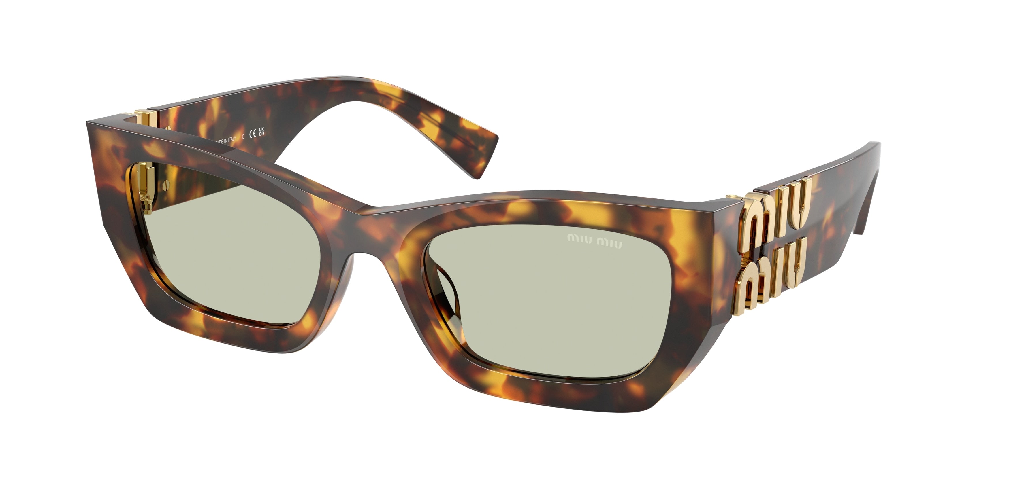 Miu Miu MU09WS Rectangle Sunglasses 14L50O-Honey Havana 53-135-22 - Color Map Tortoise