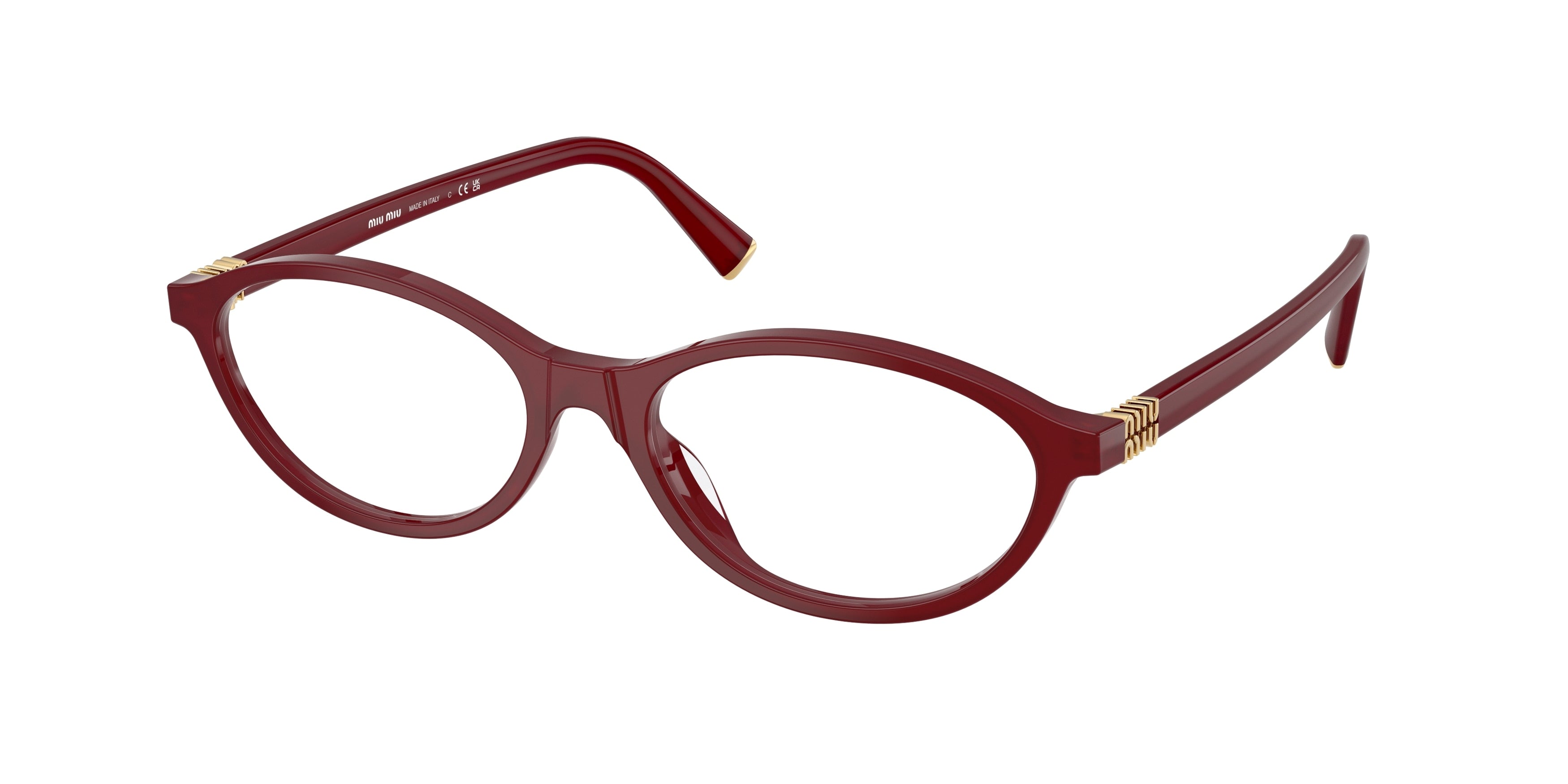 Miu Miu MU09XV Oval Eyeglasses 21I1O1-Opal Burgundy 54-140-17 - Color Map Violet