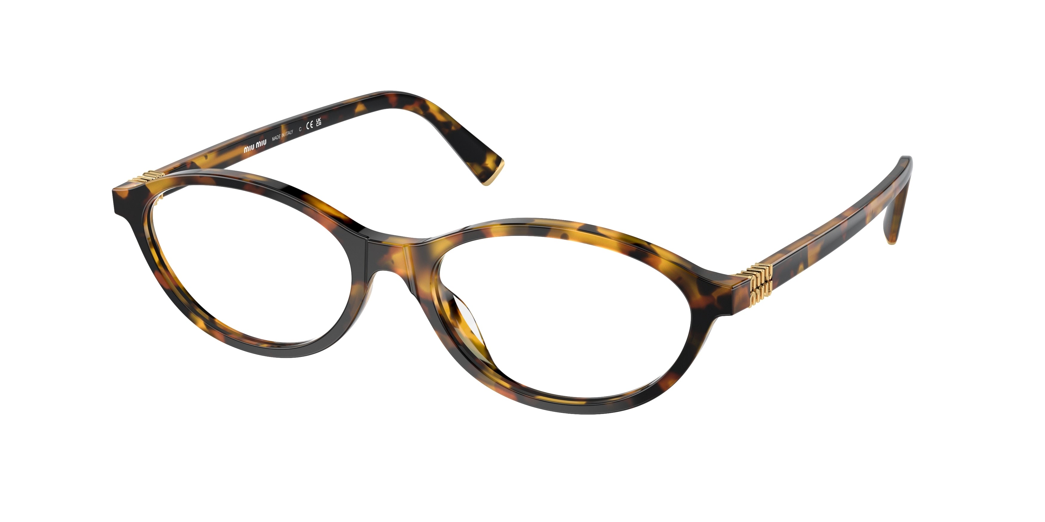 Miu Miu MU09XV Oval Eyeglasses VAU1O1-Honey Havana 54-140-17 - Color Map Tortoise