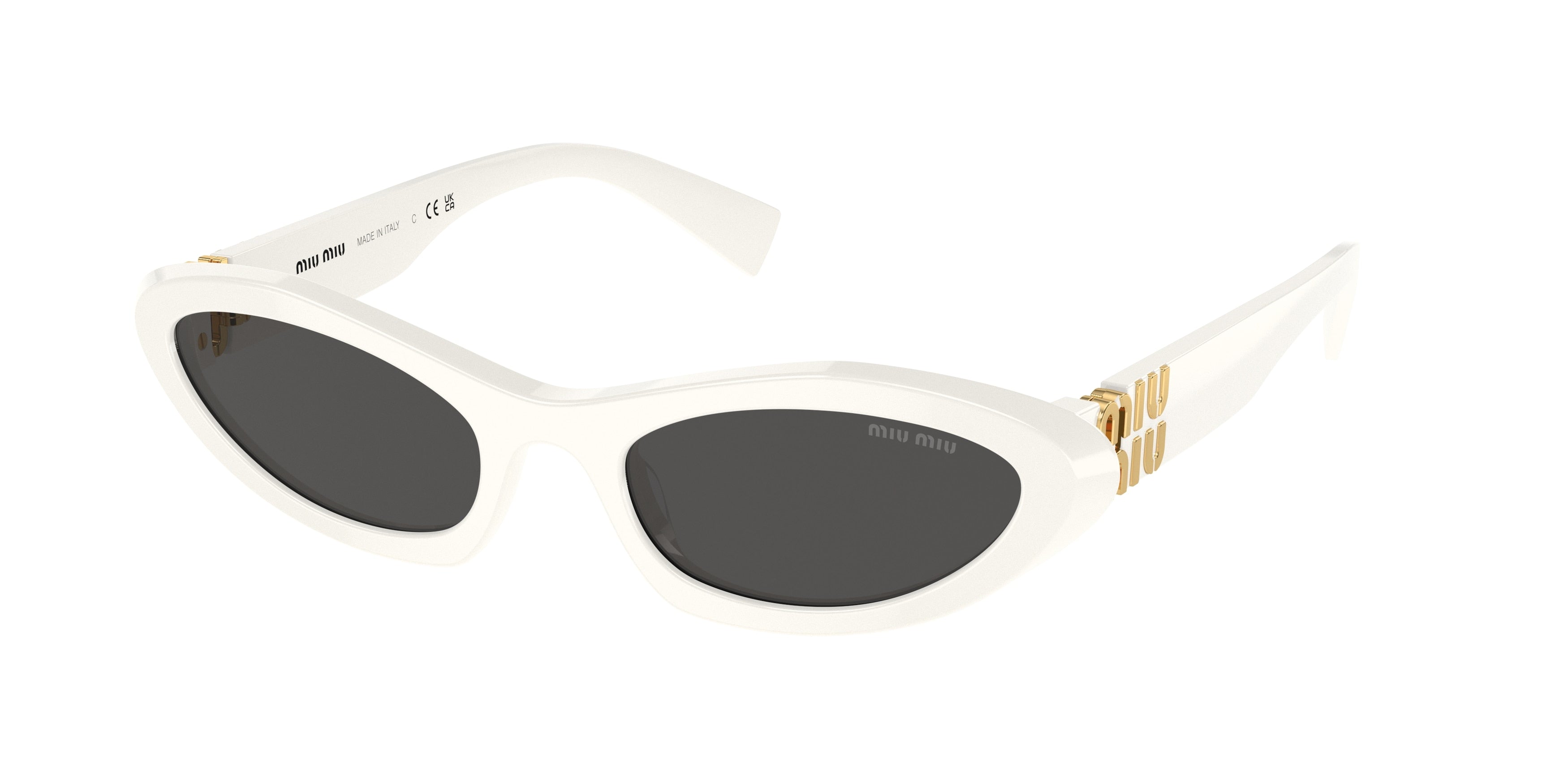 Miu Miu MU09YS Irregular Sunglasses 1425S0-White 54-140-20 - Color Map White