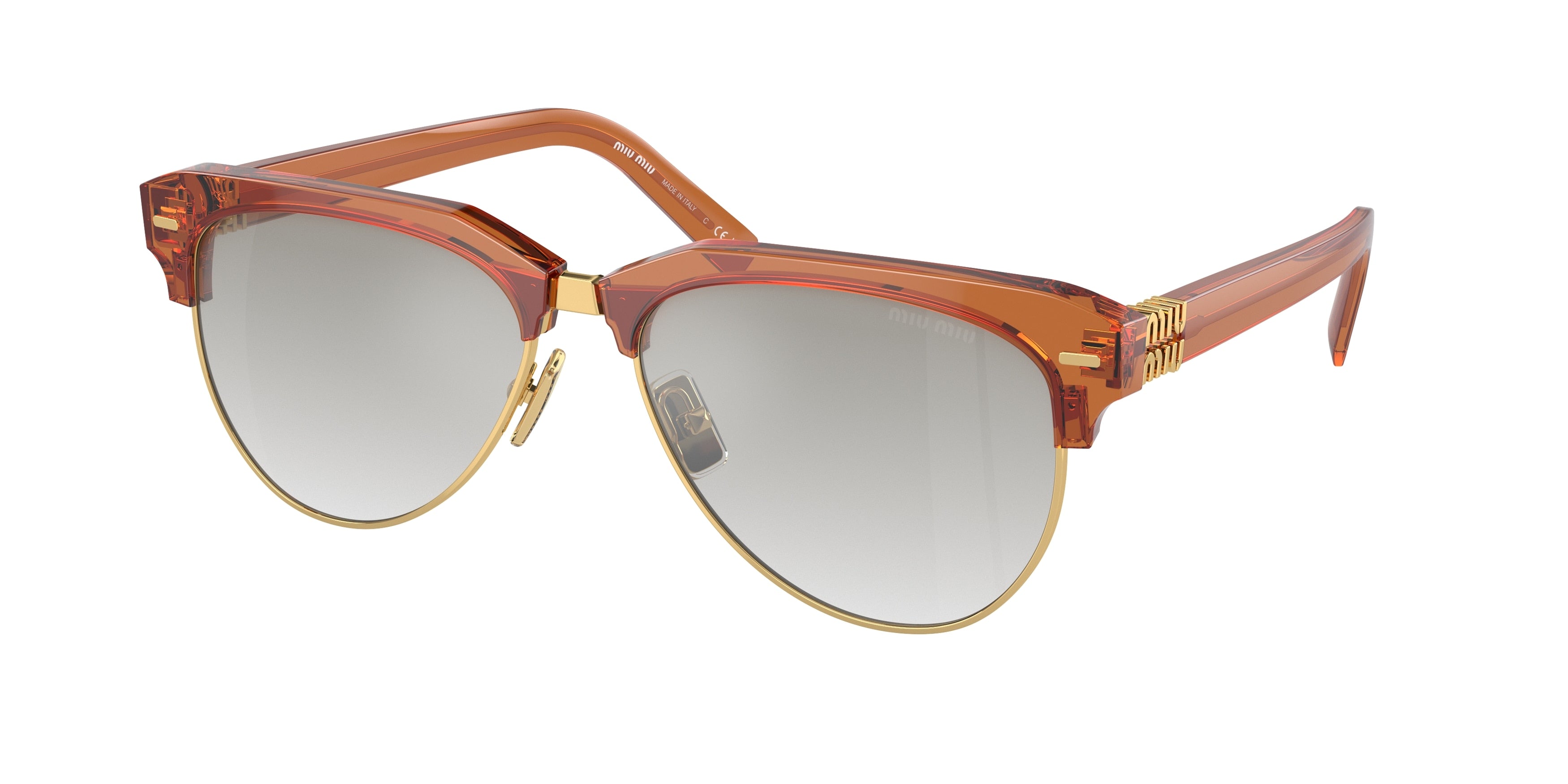 Miu Miu MU09ZS Pilot Sunglasses 15T8K1-Caramel 57-140-16 - Color Map Beige