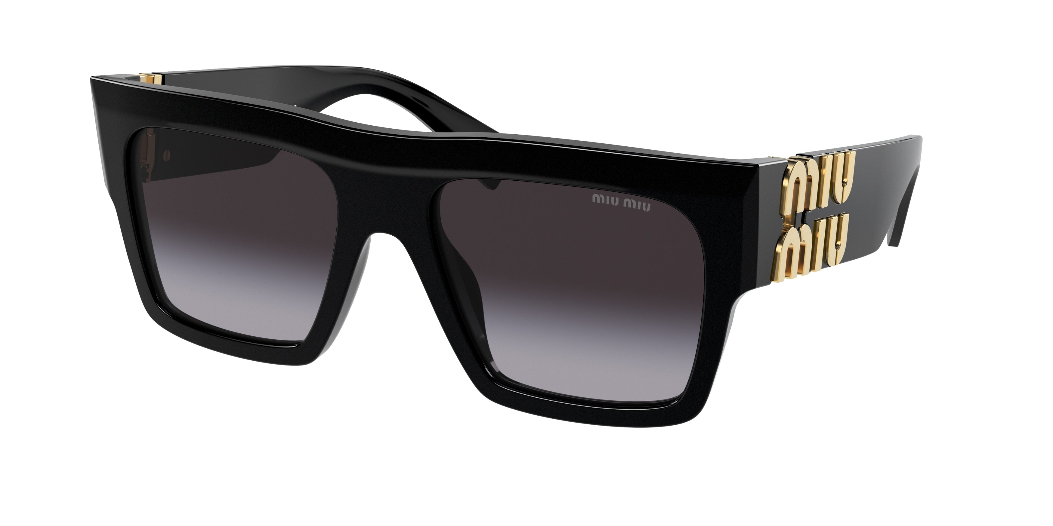 Miu Miu MU10WS Square Sunglasses  1AB5D1-Black 55-135-19 - Color Map Black