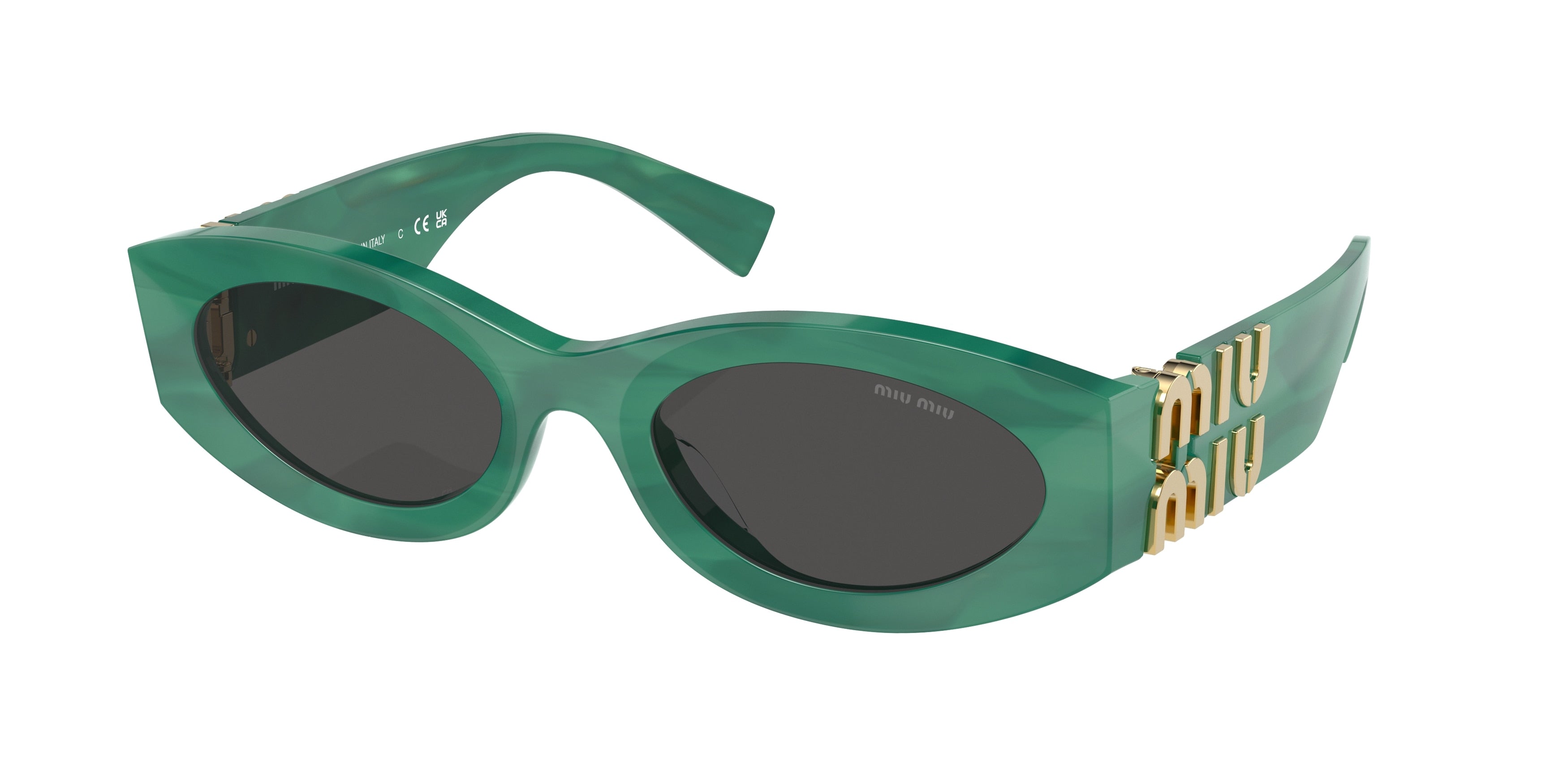 Miu Miu 0MU 11WS MU11WS Oval Sunglasses 15H5S0-Green 54-135-21 - Color Map Green