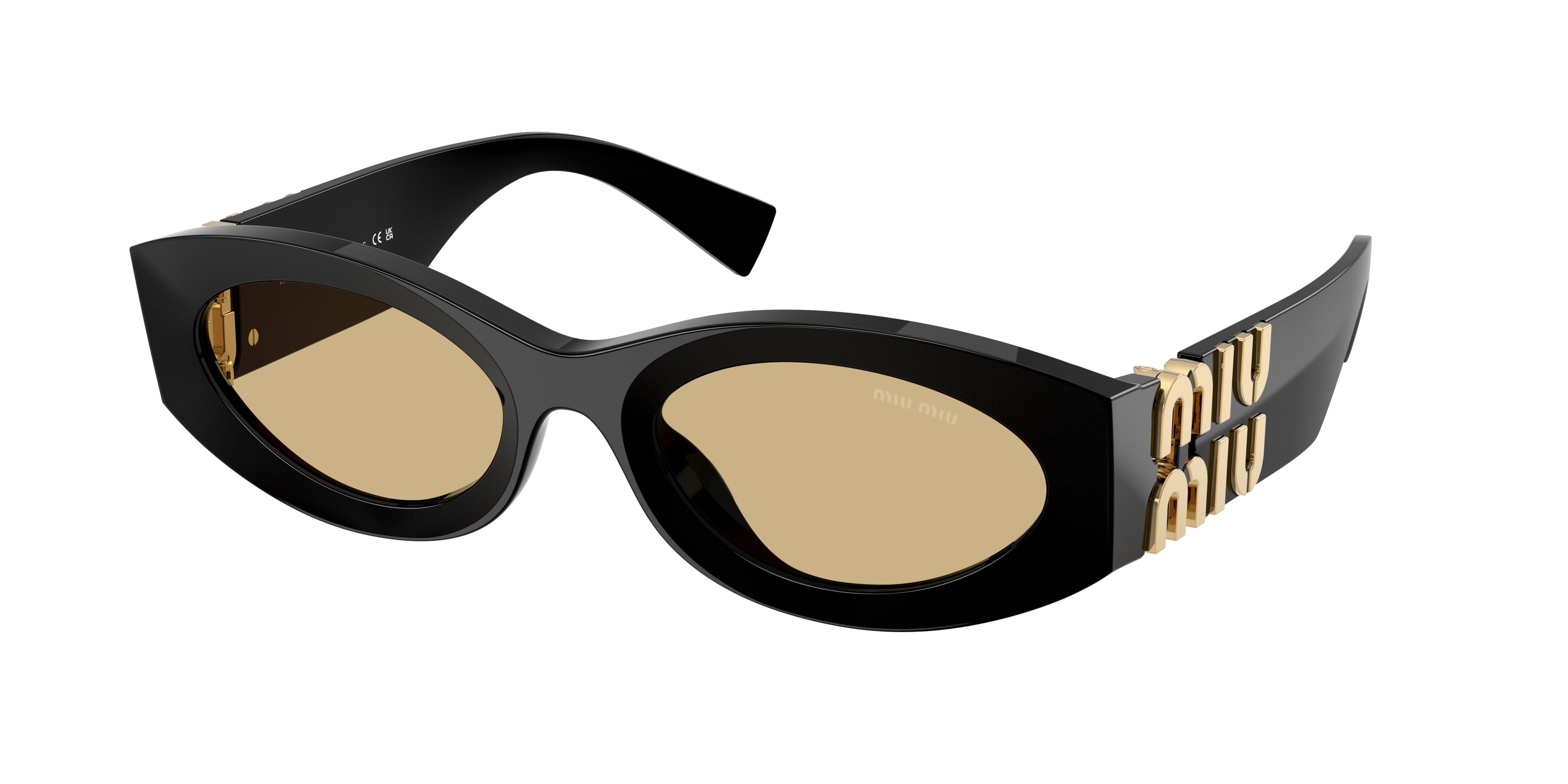 Miu Miu 0MU 11WS MU11WS Oval Sunglasses 16K10R-Black 54-135-21 - Color Map Black