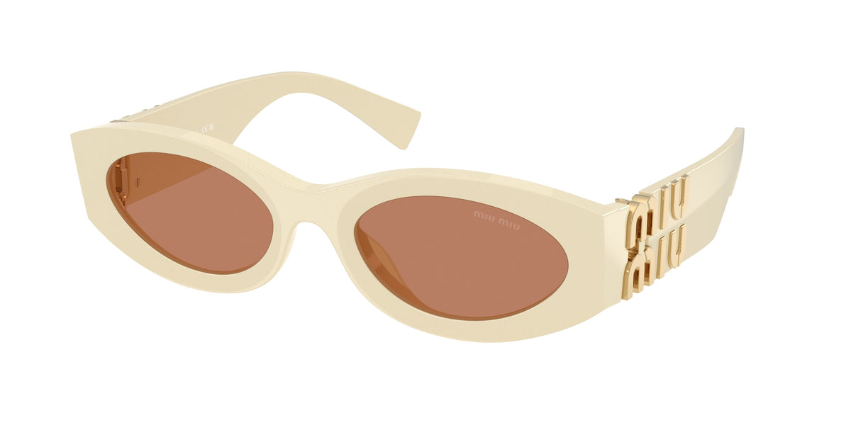 Miu Miu 0MU 11WS MU11WS Oval Sunglasses 21D90Q-Milk 54-135-21 - Color Map White