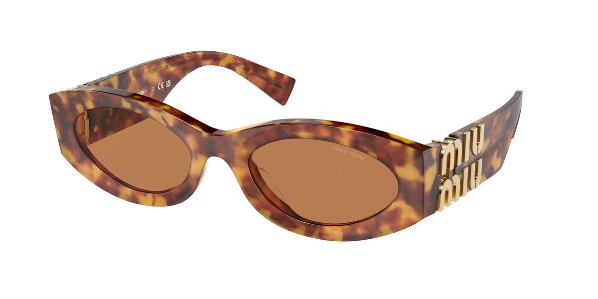 Miu Miu 0MU 11WS MU11WS Oval Sunglasses 4BW2Z1-Havana 54-135-21 - Color Map Tortoise