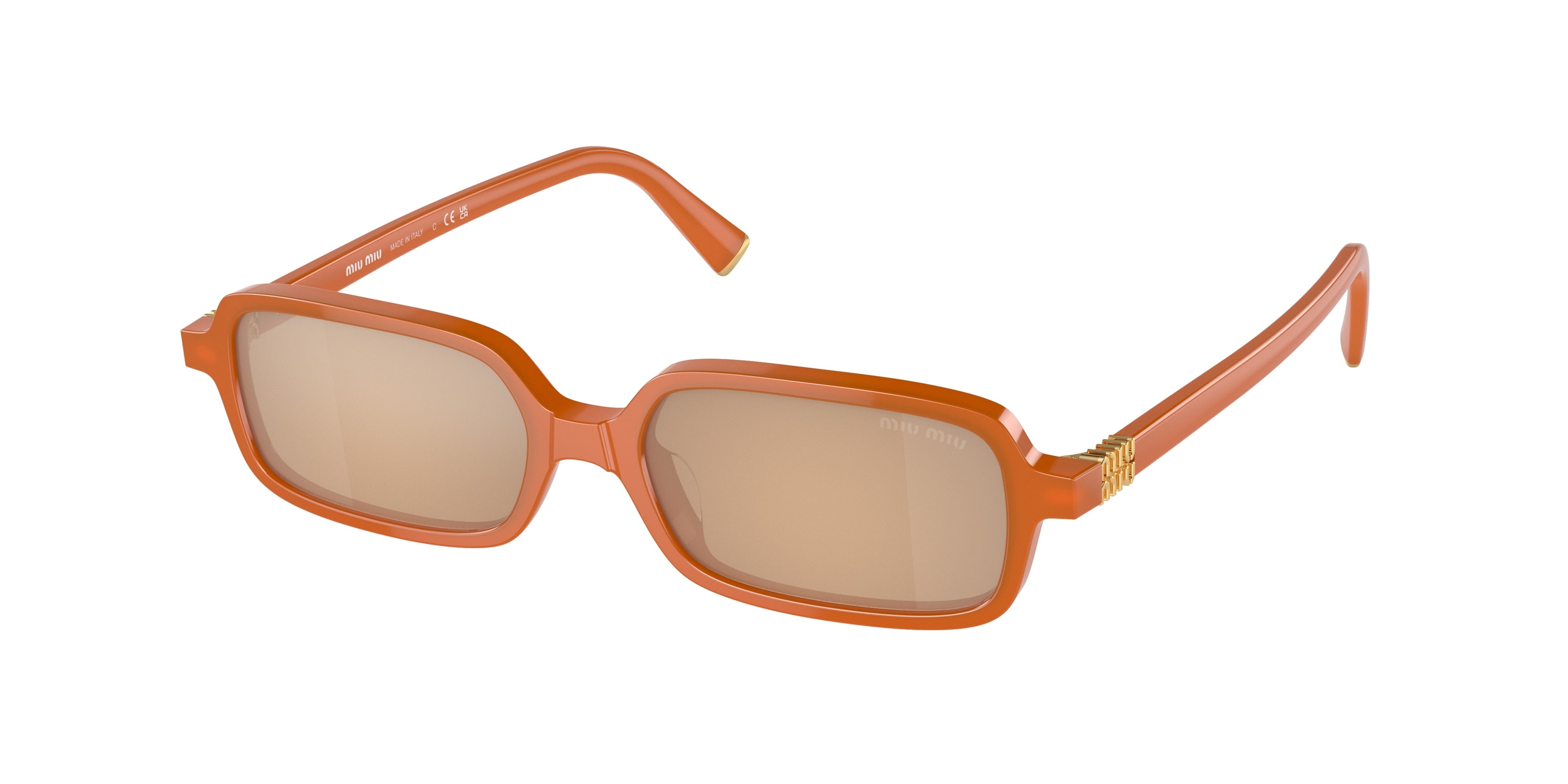 Miu Miu MU11ZS Rectangle Sunglasses 11V40D-Turmeric Opal 51-140-16 - Color Map Brown