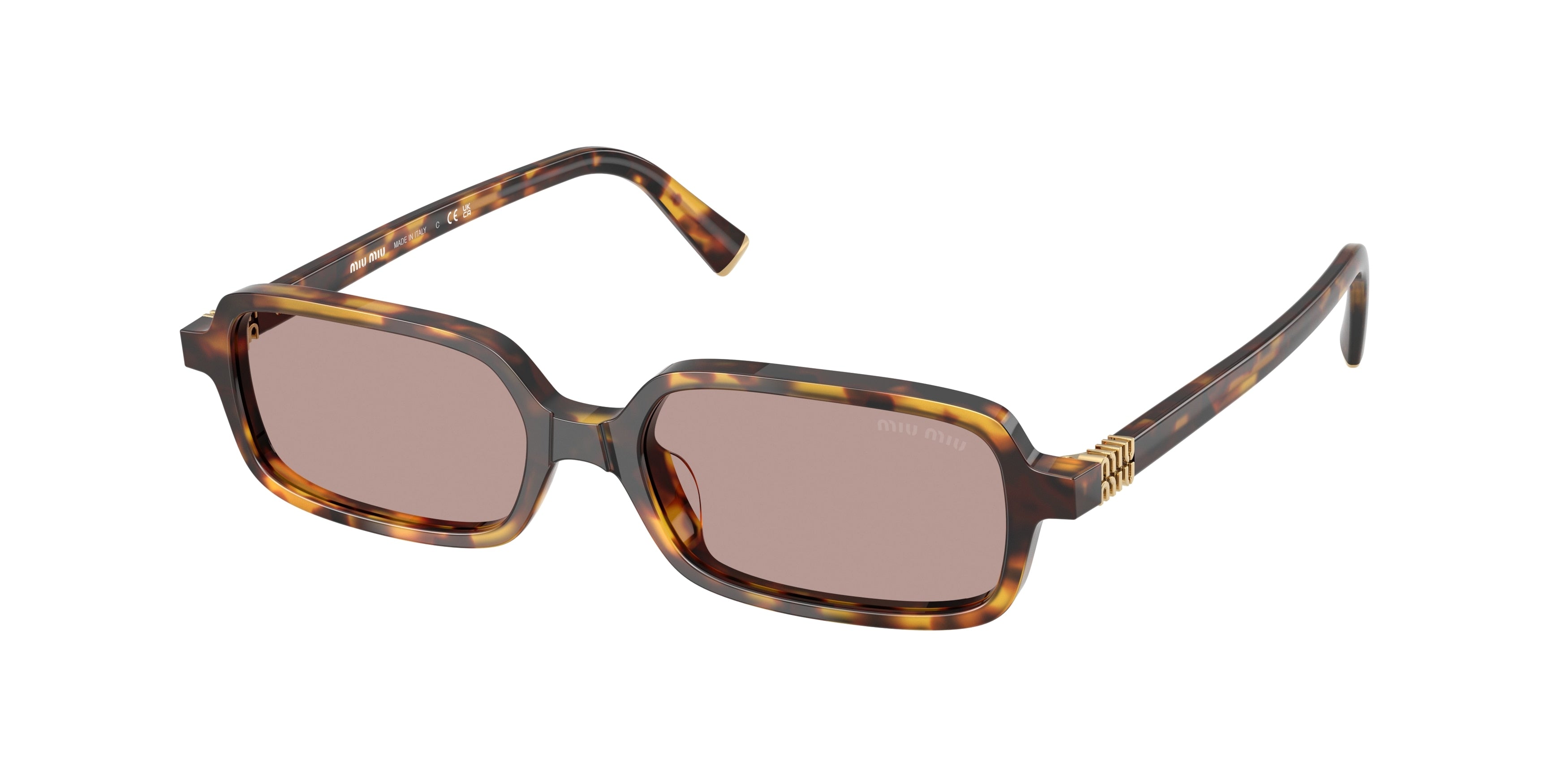 Miu Miu MU11ZS Rectangle Sunglasses 14L20I-Havana Honey 51-140-16 - Color Map Tortoise