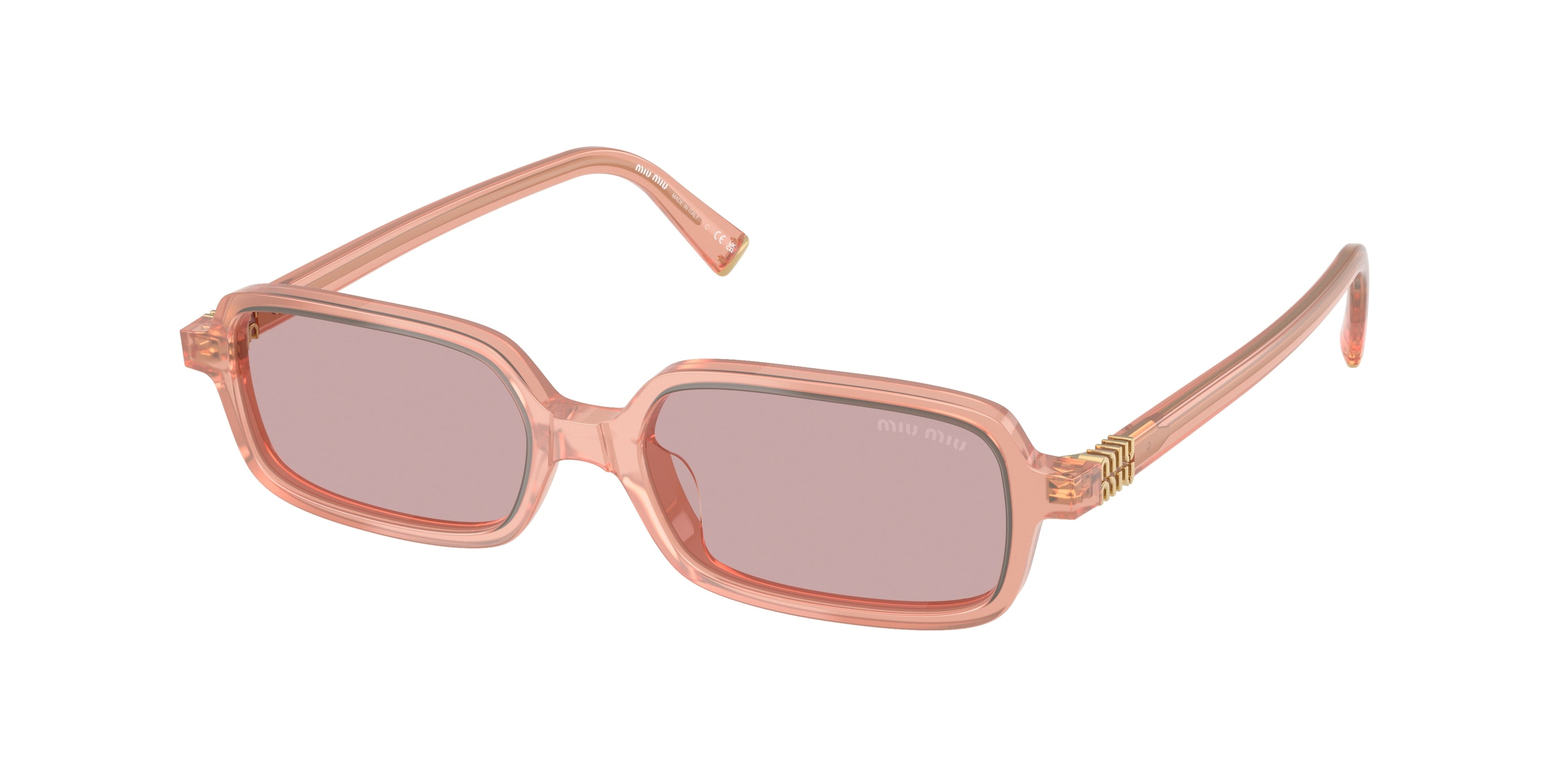 Miu Miu MU11ZS Rectangle Sunglasses 20I60V-Opaline Pink 51-140-16 - Color Map Pink
