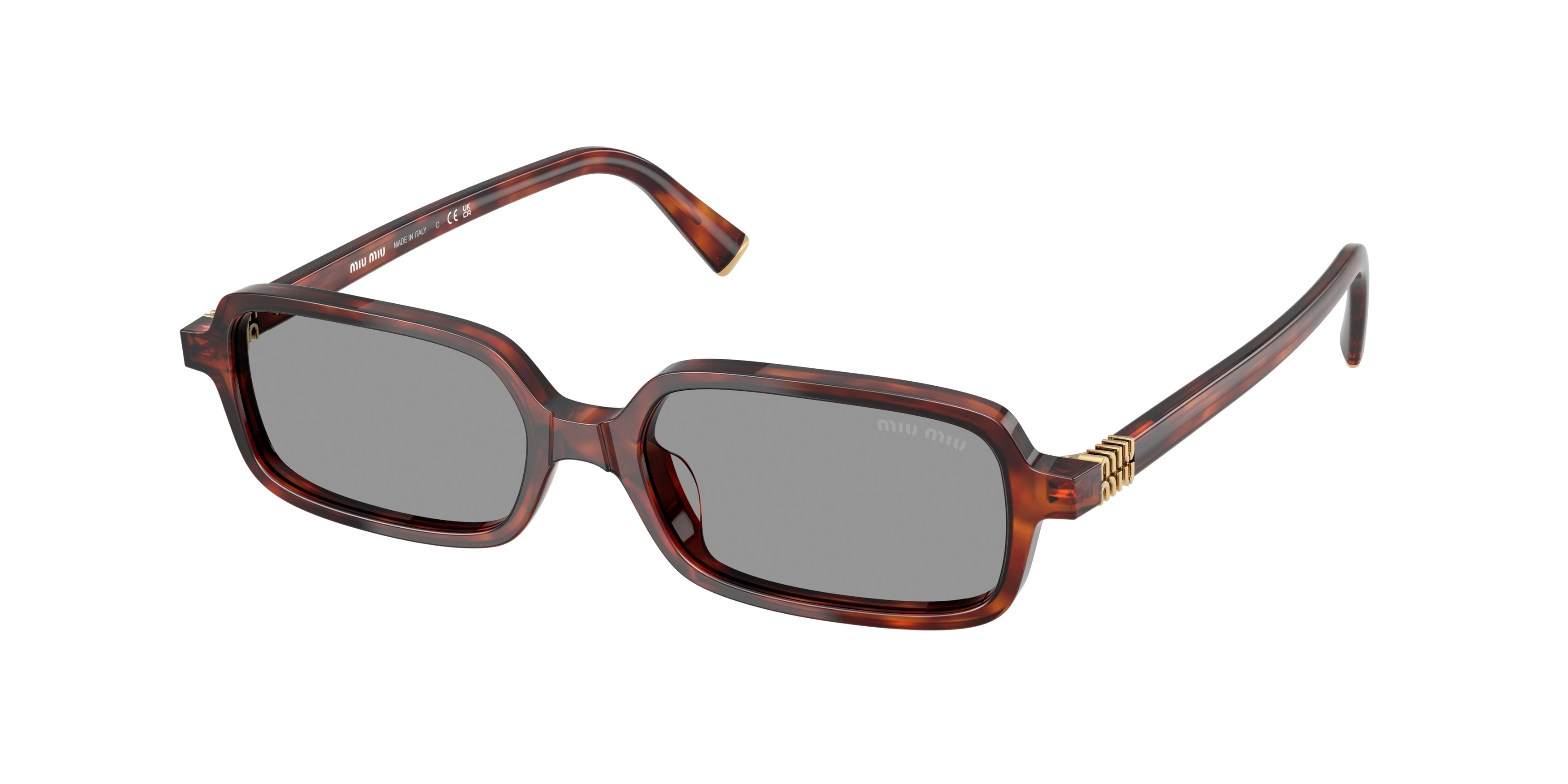Miu Miu MU11ZS Rectangle Sunglasses 21C40O-Havana Mahogany 51-140-16 - Color Map Tortoise