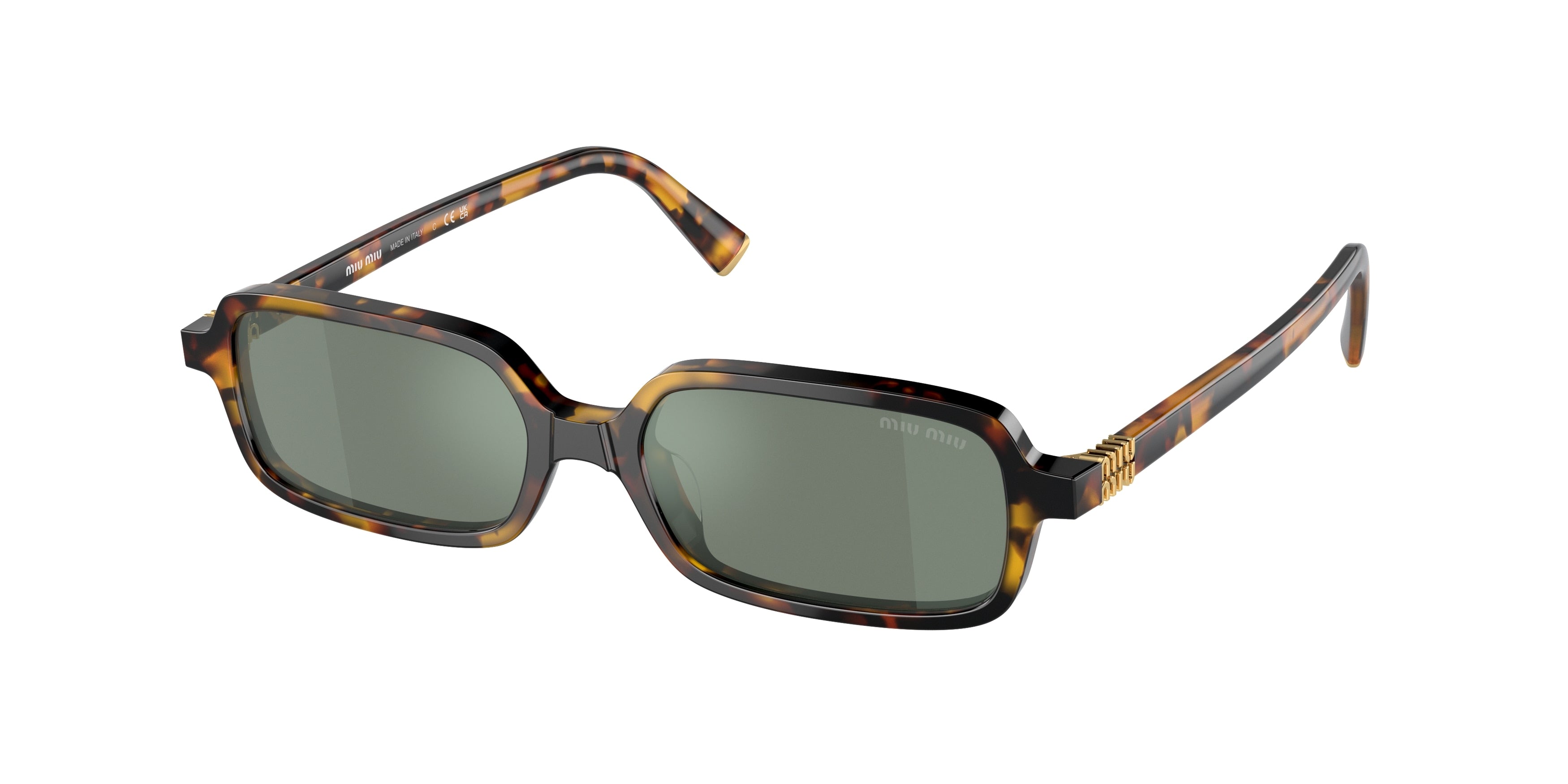Miu Miu MU11ZS Rectangle Sunglasses VAU04M-Honey Havana 51-140-16 - Color Map Tortoise