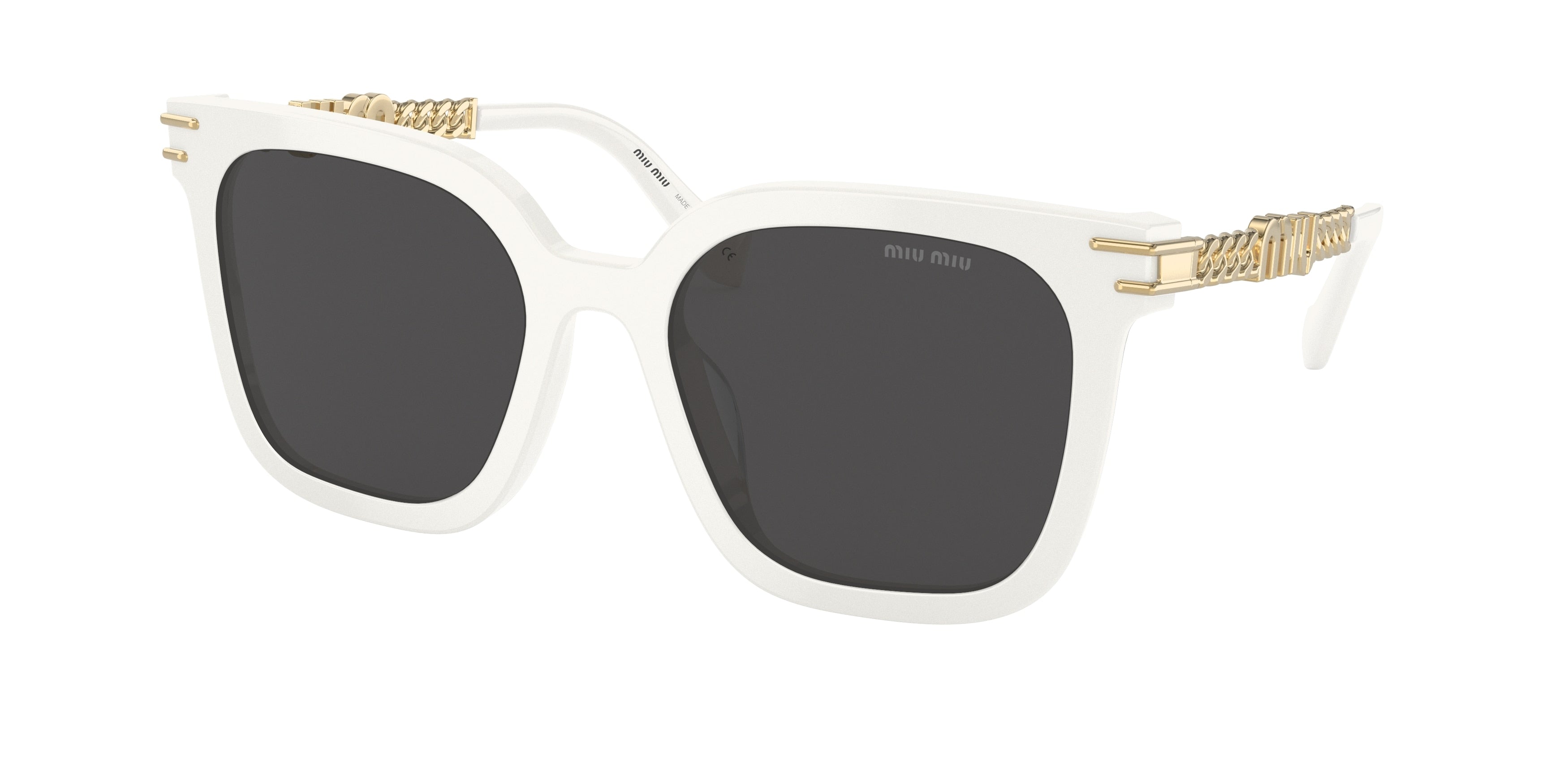 Miu Miu MU13WS Pillow Sunglasses 1425S0-White 55-135-20 - Color Map White