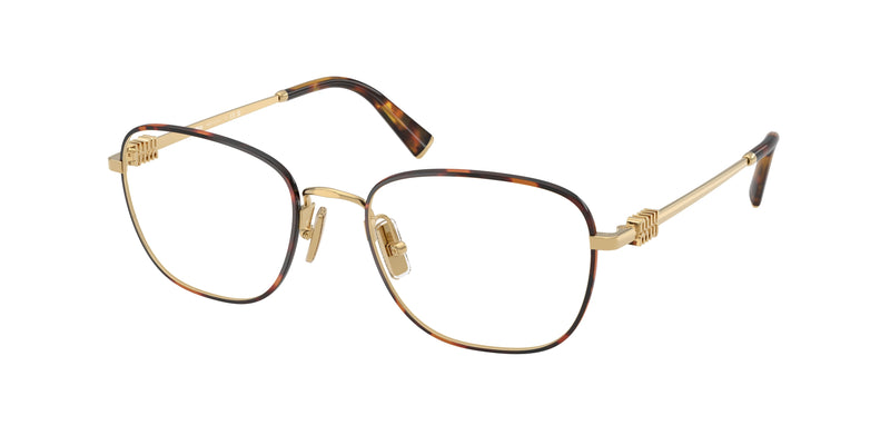 Miu Miu MU50WV Square Eyeglasses 14U1O1-Havana Honey 53-140-19 - Color Map Tortoise