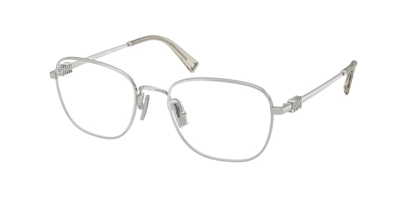 Miu Miu MU50WV Square Eyeglasses 1BC1O1-Silver 53-140-19 - Color Map Silver
