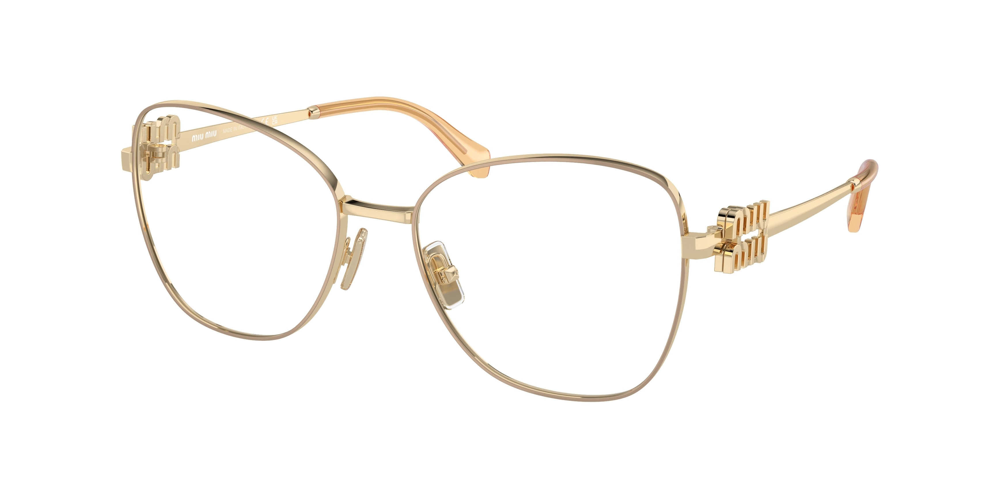 Miu Miu MU50XV Pilot Eyeglasses  14M1O1-Beige 56-135-17 - Color Map Beige