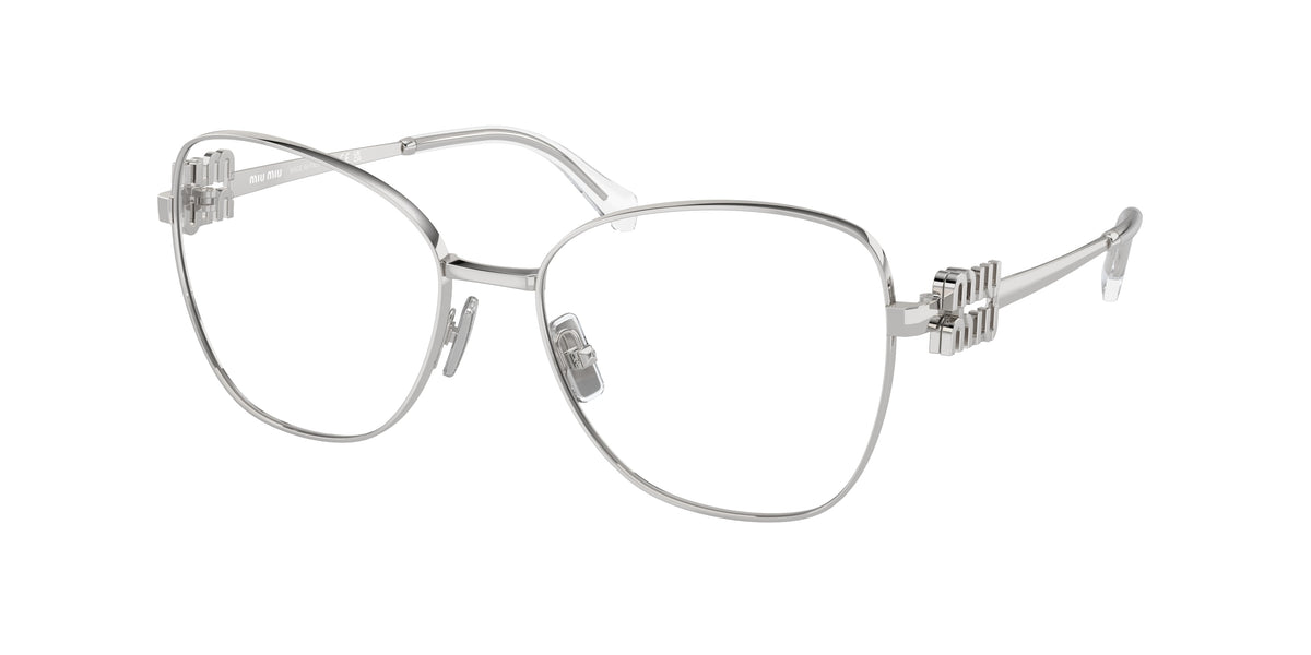 Miu Miu MU50XV Pilot Eyeglasses 1BC1O1-Silver 54-135-17 - Color Map Silver