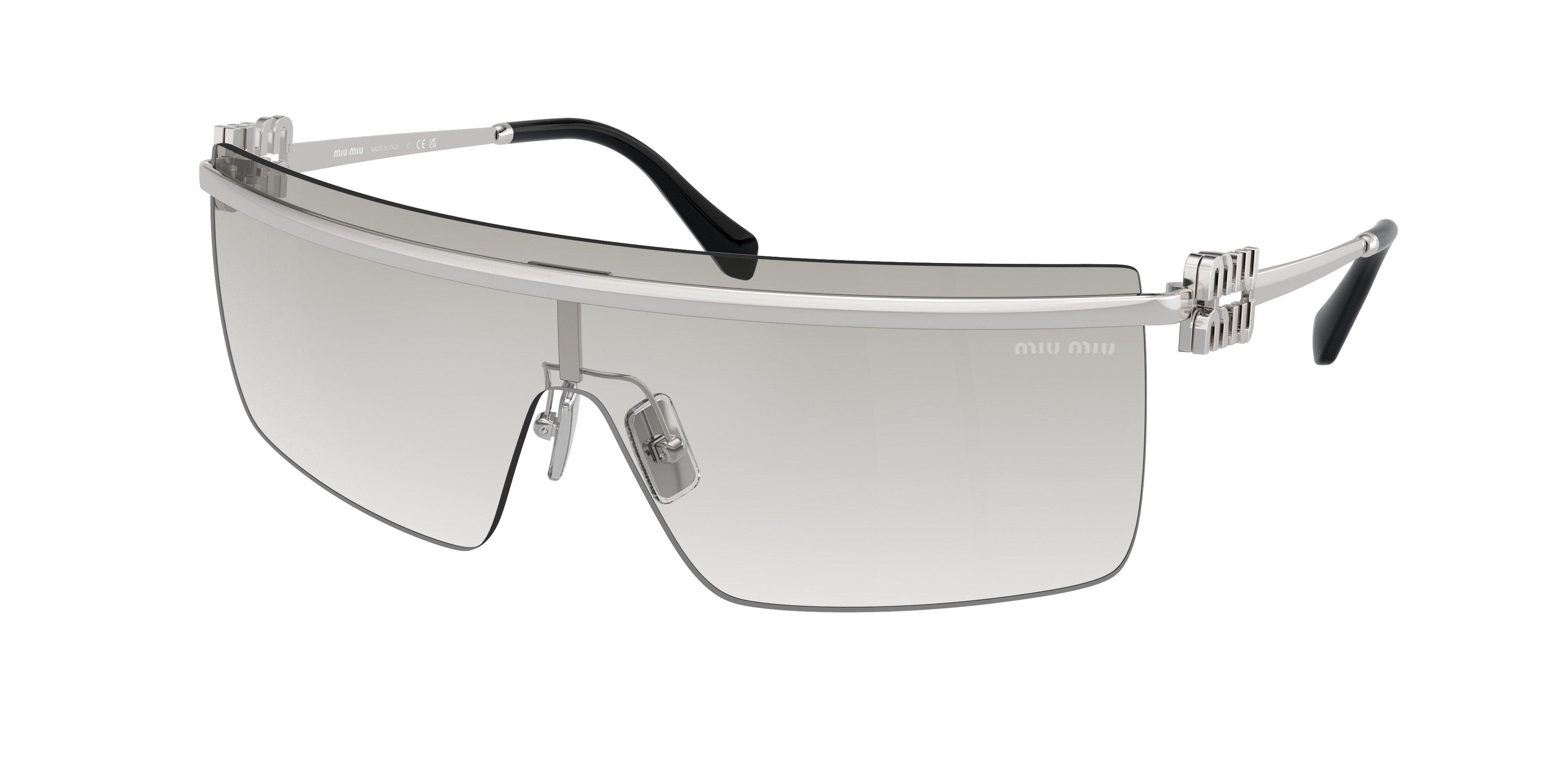 Miu Miu MU50ZS Irregular Sunglasses 1BC8K1-Silver 0-130-142 - Color Map Silver