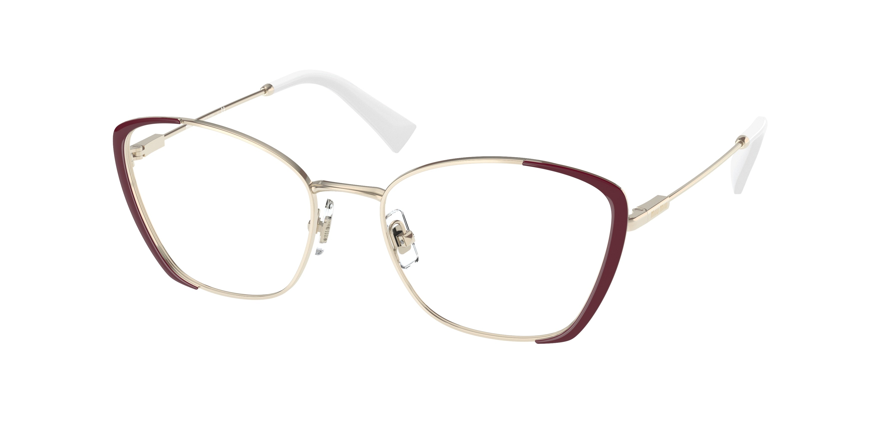 Miu Miu MU51UV Phantos Eyeglasses 09X1O1-Bordeaux 54-140-18 - Color Map Red