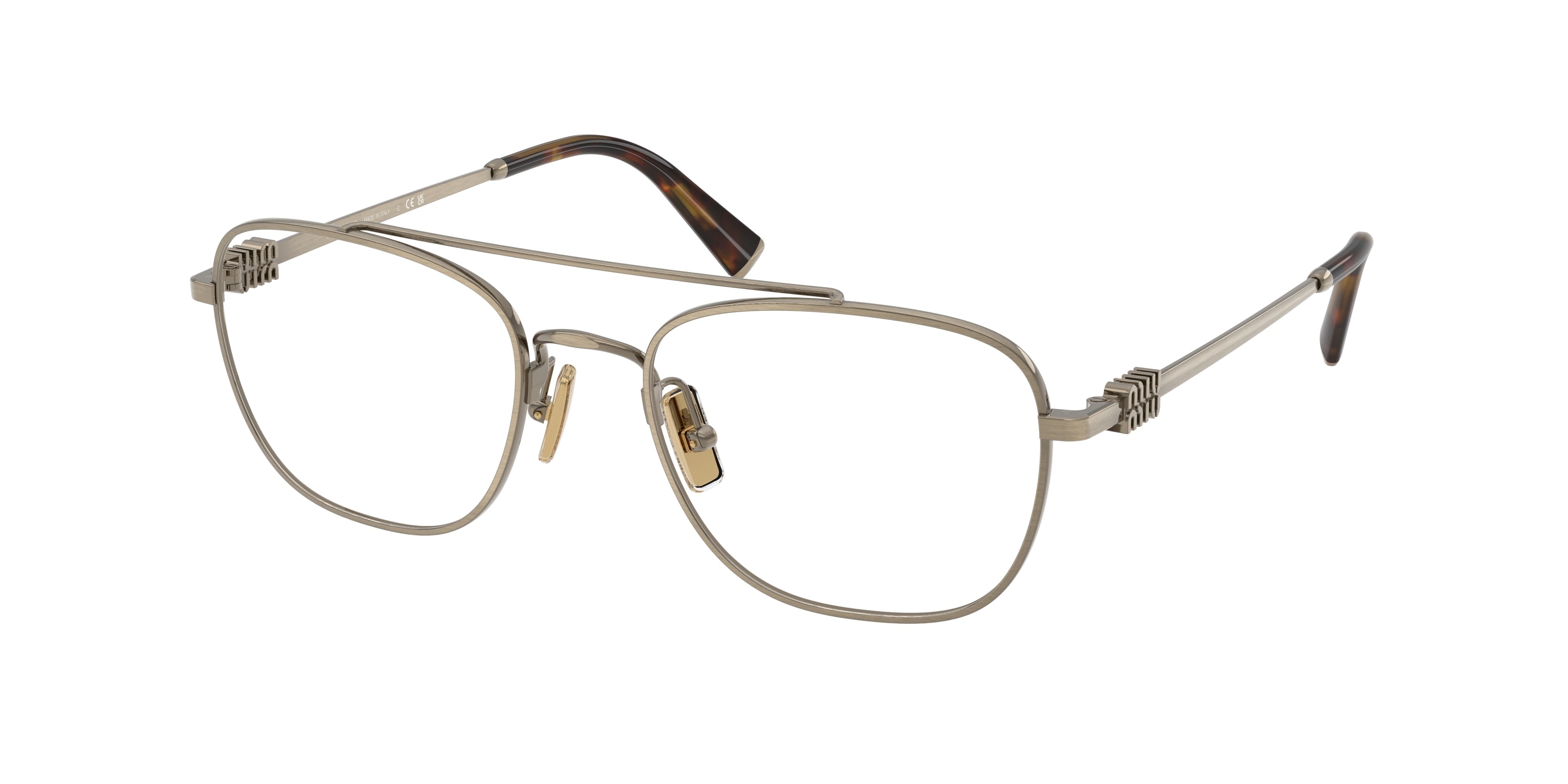 Miu Miu MU51WV Square Eyeglasses  26C1O1-Old Gold 51-140-19 - Color Map Gold
