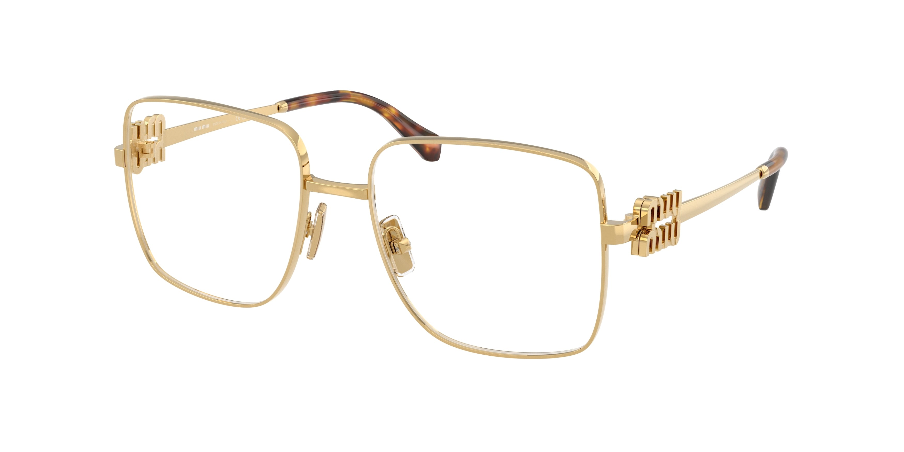 Miu Miu MU51XV Square Eyeglasses 5AK1O1-Gold 54-135-17 - Color Map Gold