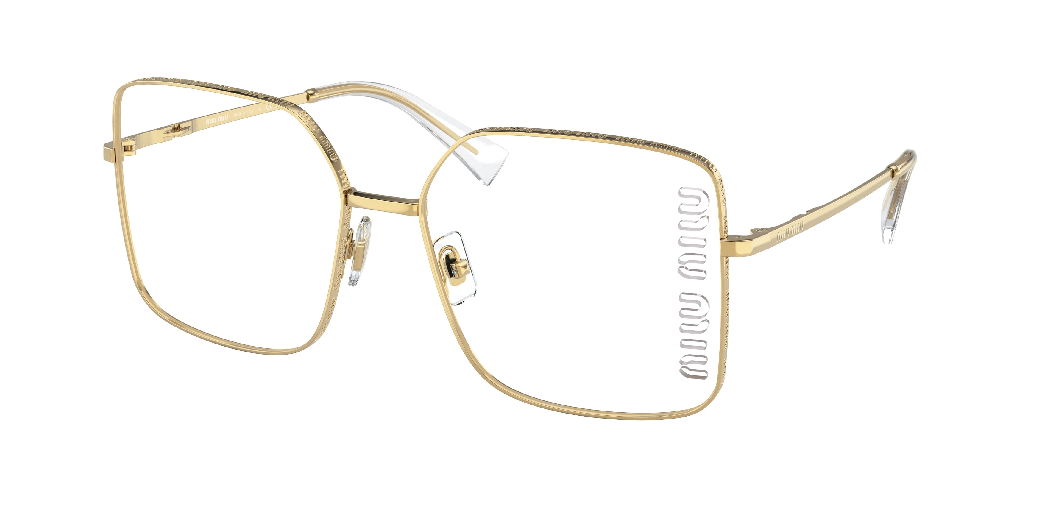 Miu Miu MU51YS Square Sunglasses 5AK08N-Gold 60-140-17 - Color Map Gold