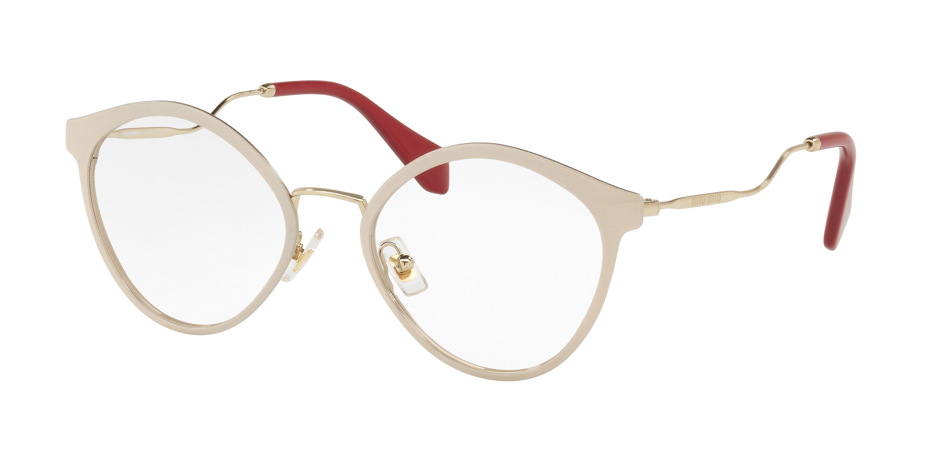 Miu Miu CORE COLLECTION MU52QV Phantos Eyeglasses 4UD1O1-Pink Glitter 52-140-19 - Color Map Pink