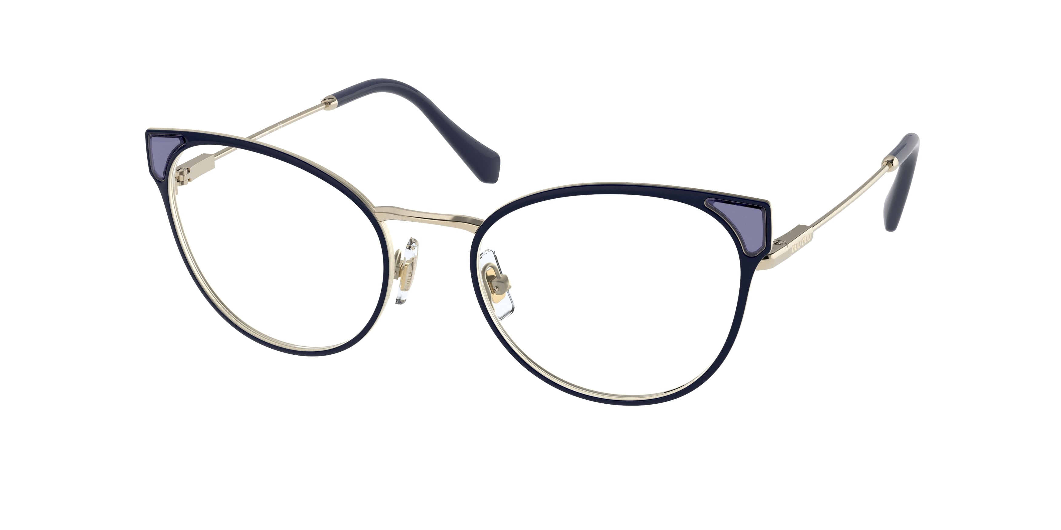 Miu Miu MU52TV Phantos Eyeglasses 02U1O1-Blue 52-140-19 - Color Map Blue