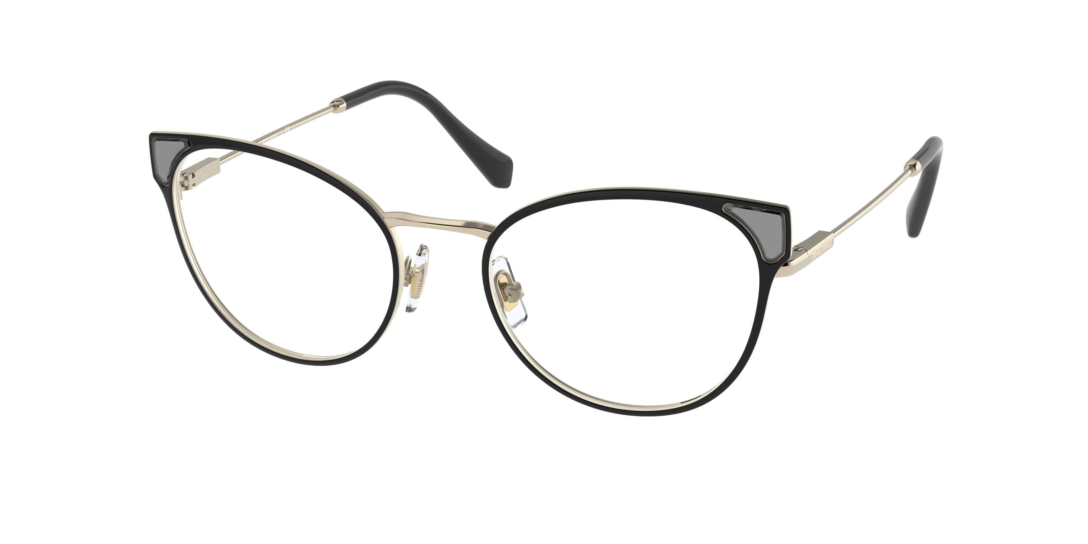 Miu Miu MU52TV Phantos Eyeglasses  1AB1O1-Black 52-140-19 - Color Map Black