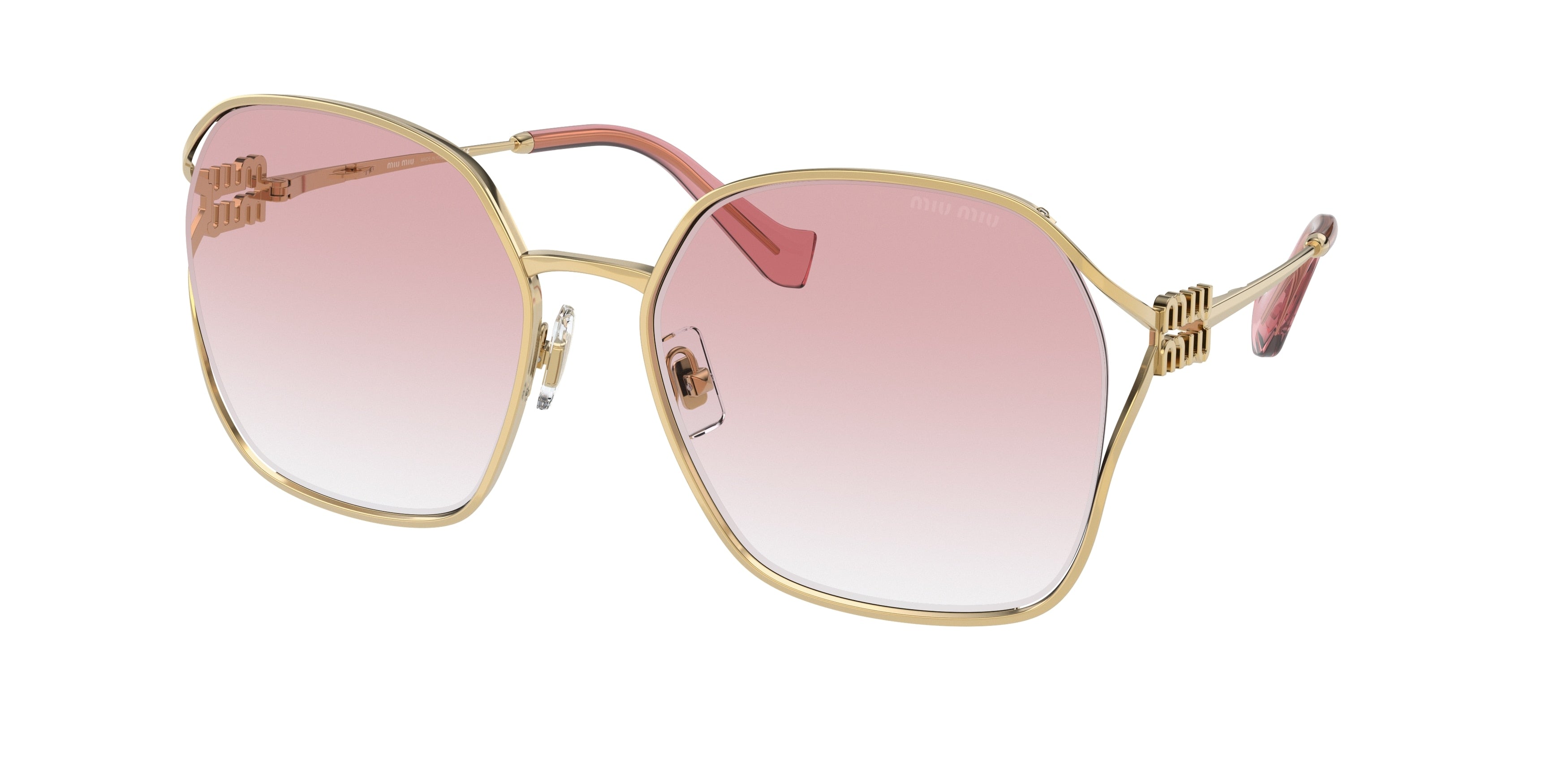 Miu Miu MU52WS Irregular Sunglasses 5AK06S-Gold 60-125-19 - Color Map Gold