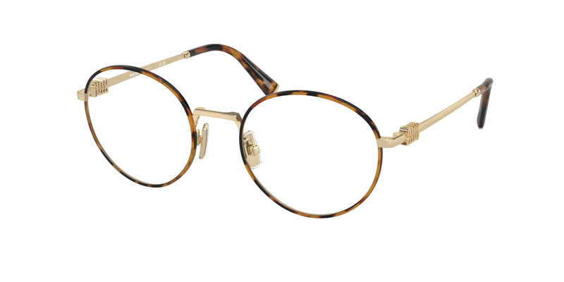 Miu Miu MU52XV Round Eyeglasses 15U1O1- 52-140-20 - Color Map Brown