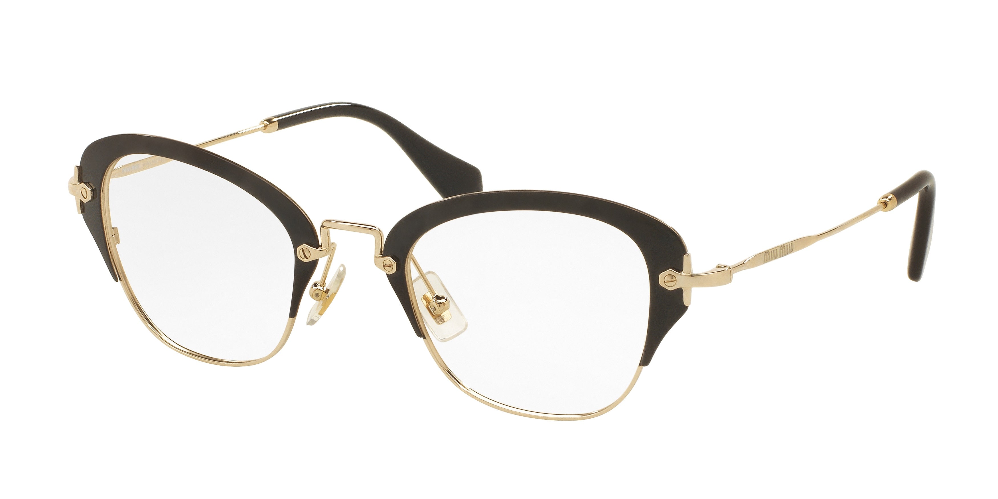 Miu Miu CORE COLLECTION MU53OV Square Eyeglasses  1AB1O1-Black 50-140-24 - Color Map Black