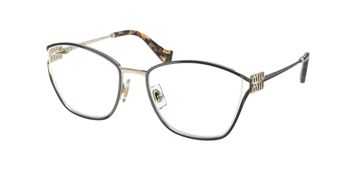 Miu Miu MU53UV Irregular Eyeglasses AAV1O1-Black 55-125-19 - Color Map Black