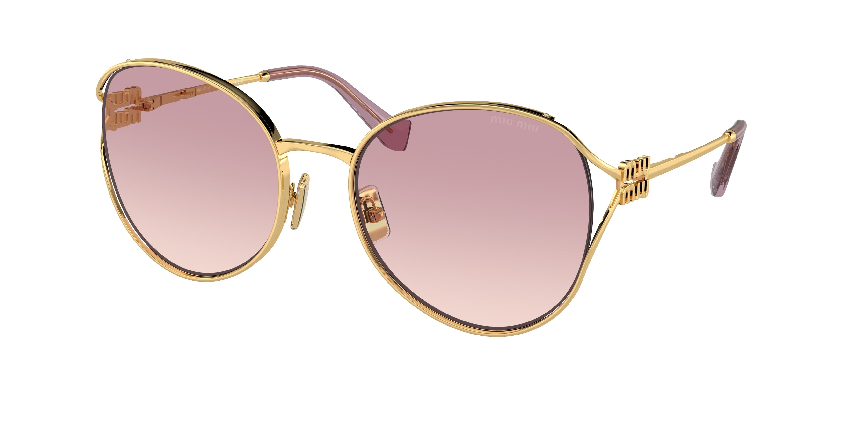 Miu Miu MU53YS Phantos Sunglasses 5AK06S-Gold 58-125-20 - Color Map Gold