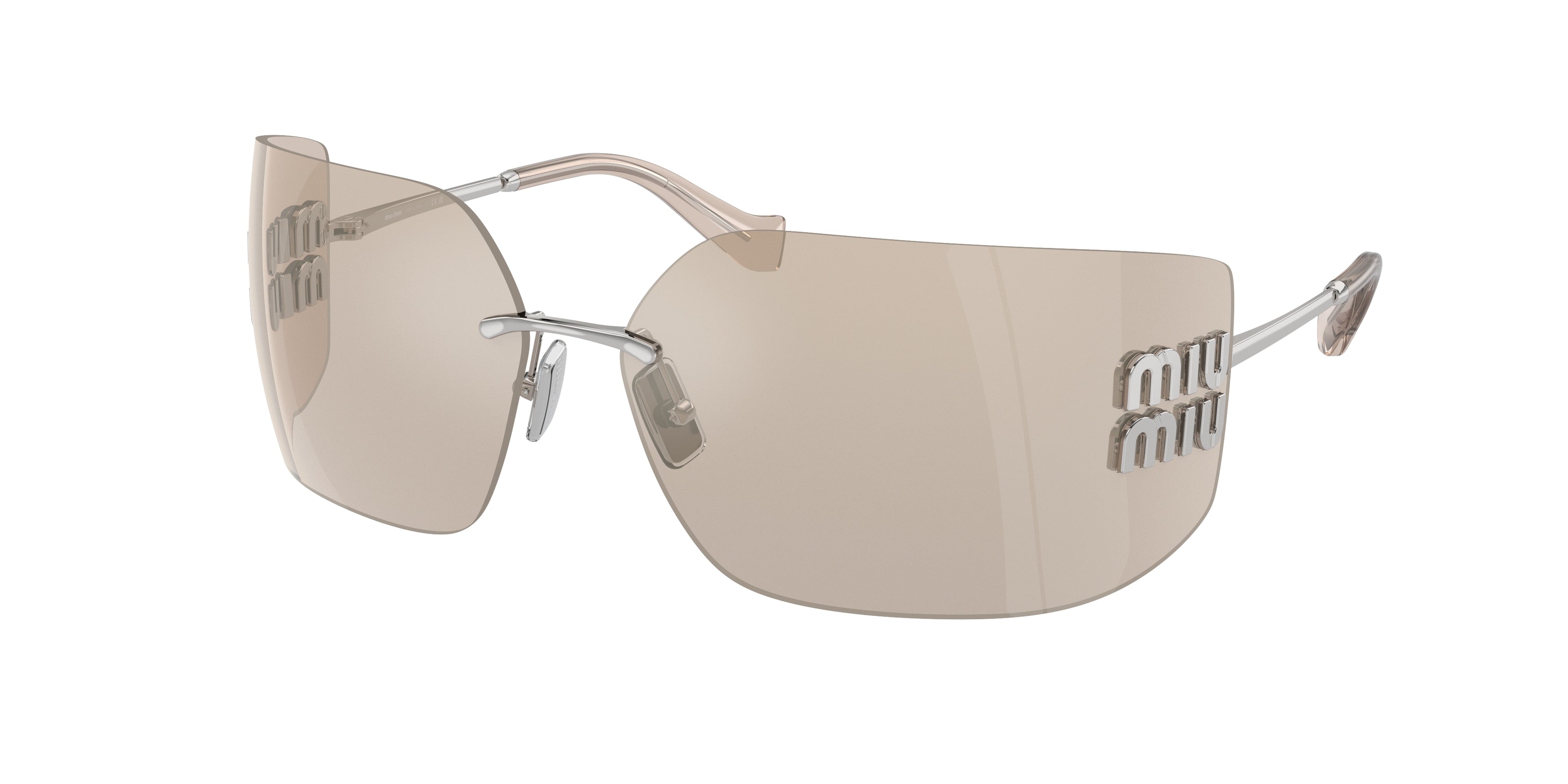 Miu Miu MU54YS Irregular Sunglasses  1BC10F-Silver 80-110-14 - Color Map Silver