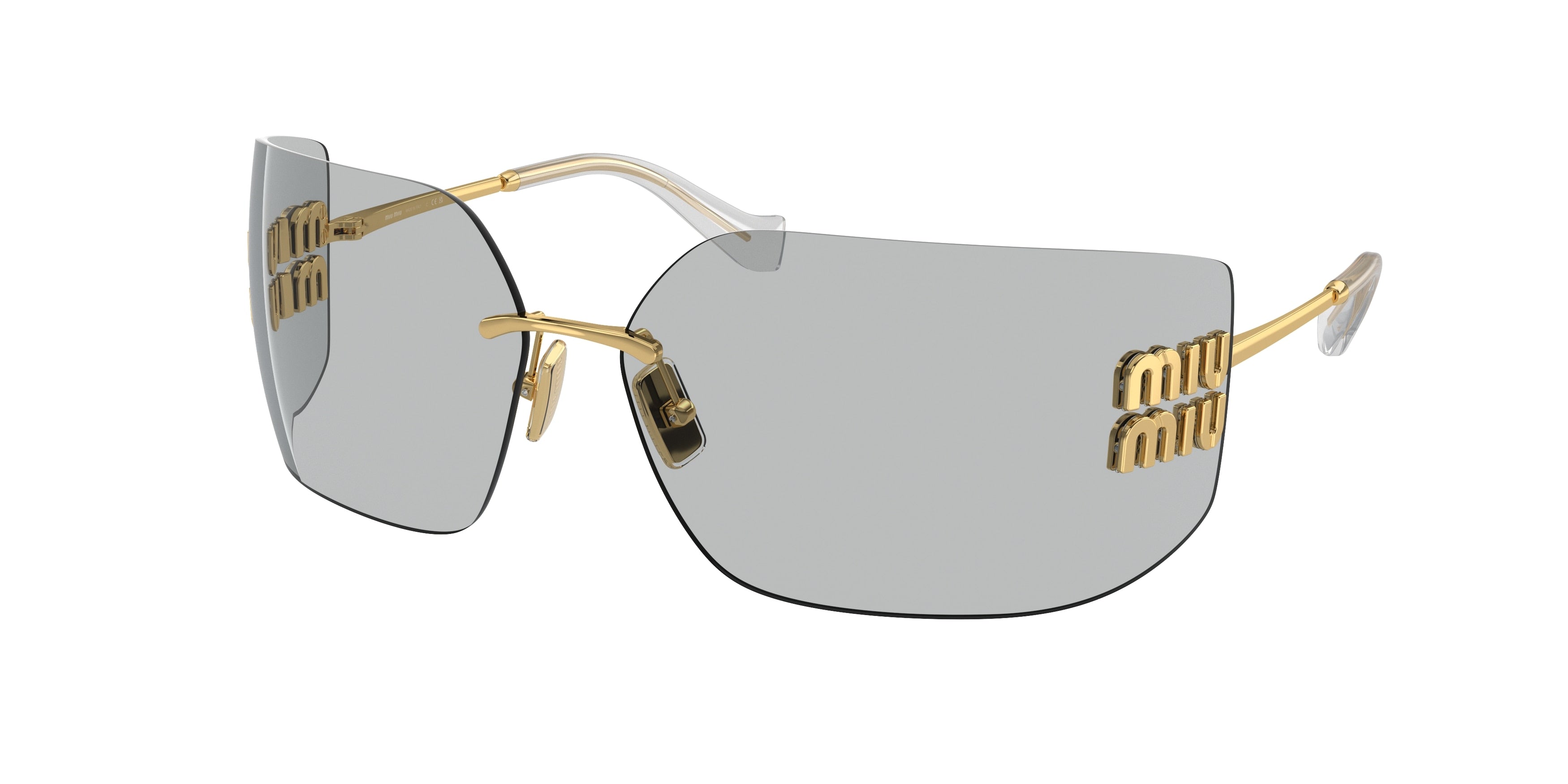 Miu Miu MU54YS Irregular Sunglasses 5AK30B-Gold 80-110-14 - Color Map Gold