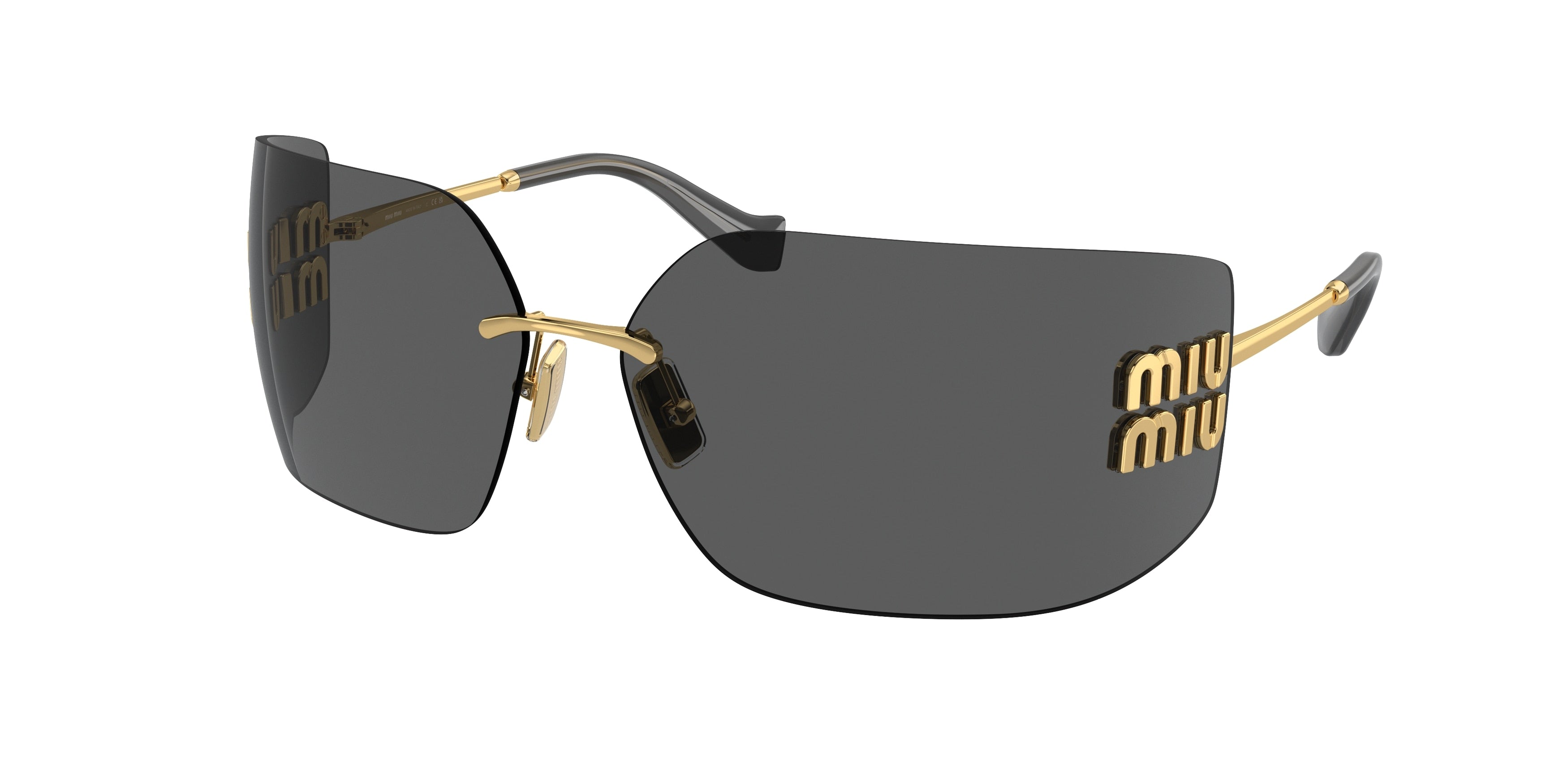 Miu Miu MU54YS Irregular Sunglasses 5AK5S0-Gold 80-110-14 - Color Map Gold
