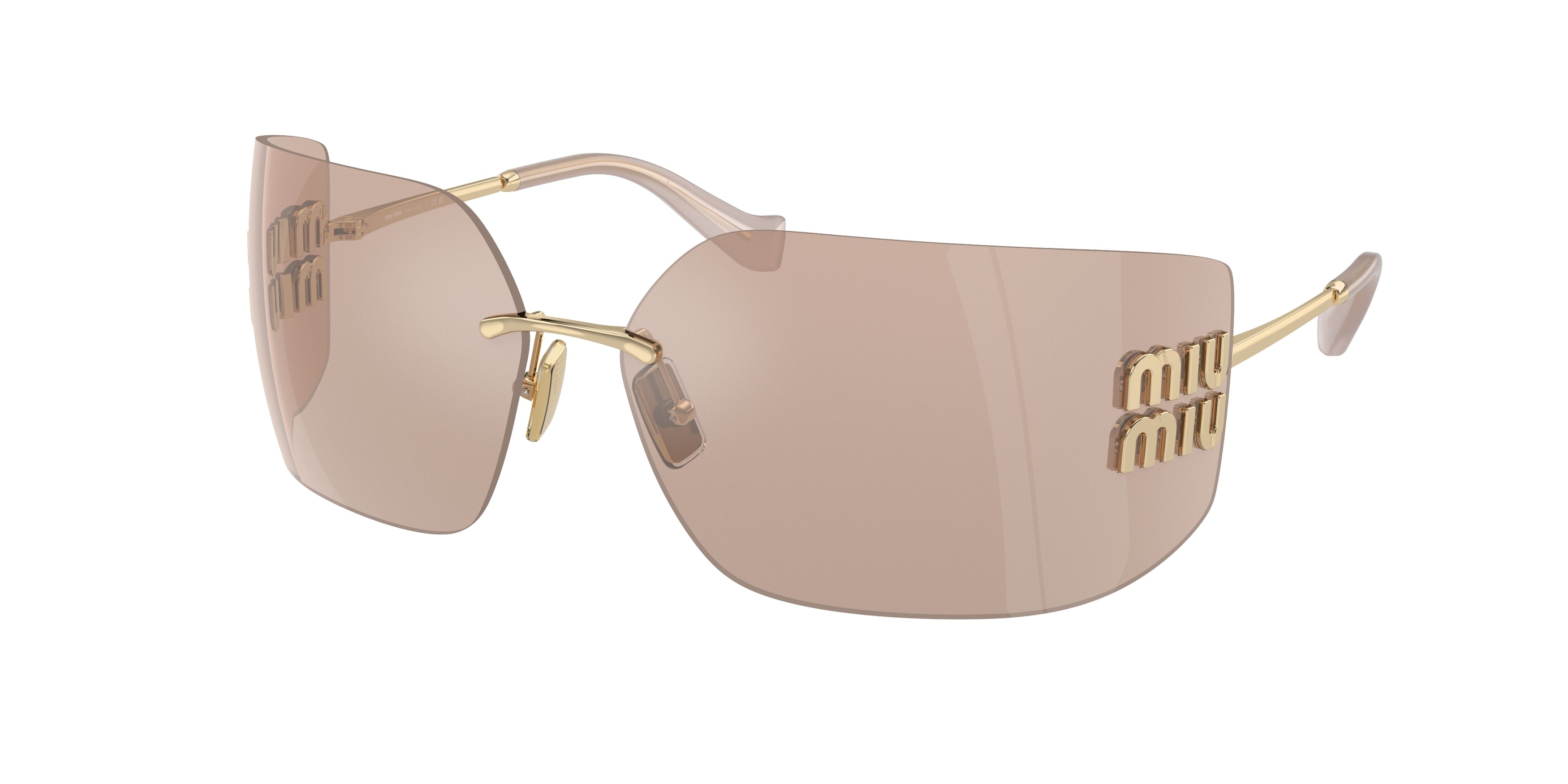 Miu Miu MU54YS Irregular Sunglasses ZVN20F-Pale Gold 80-110-14 - Color Map Gold