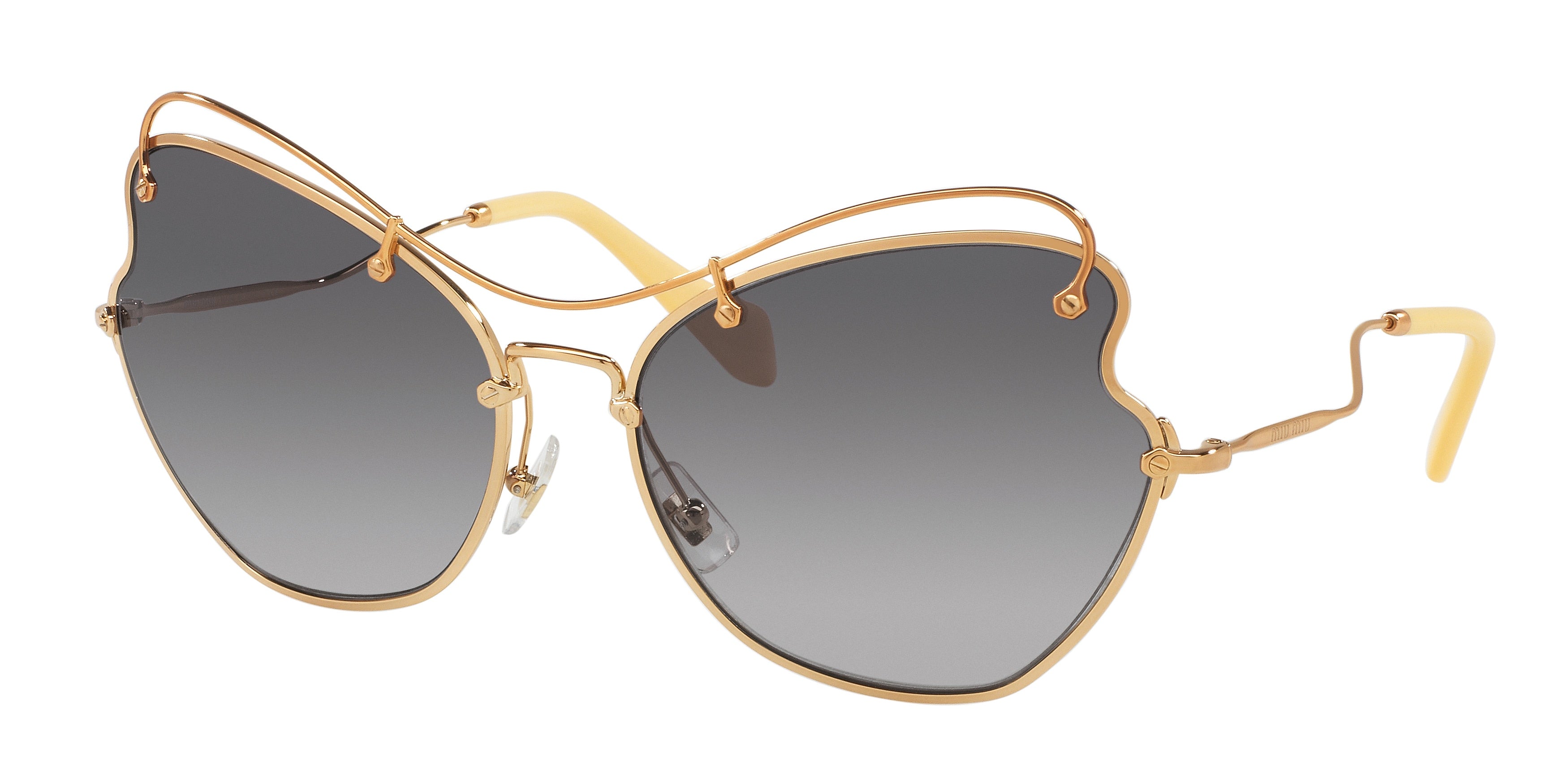 Miu Miu CORE COLLECTION MU56RS Irregular Sunglasses 7OE3E2-Antique Gold 65-135-19 - Color Map Gold
