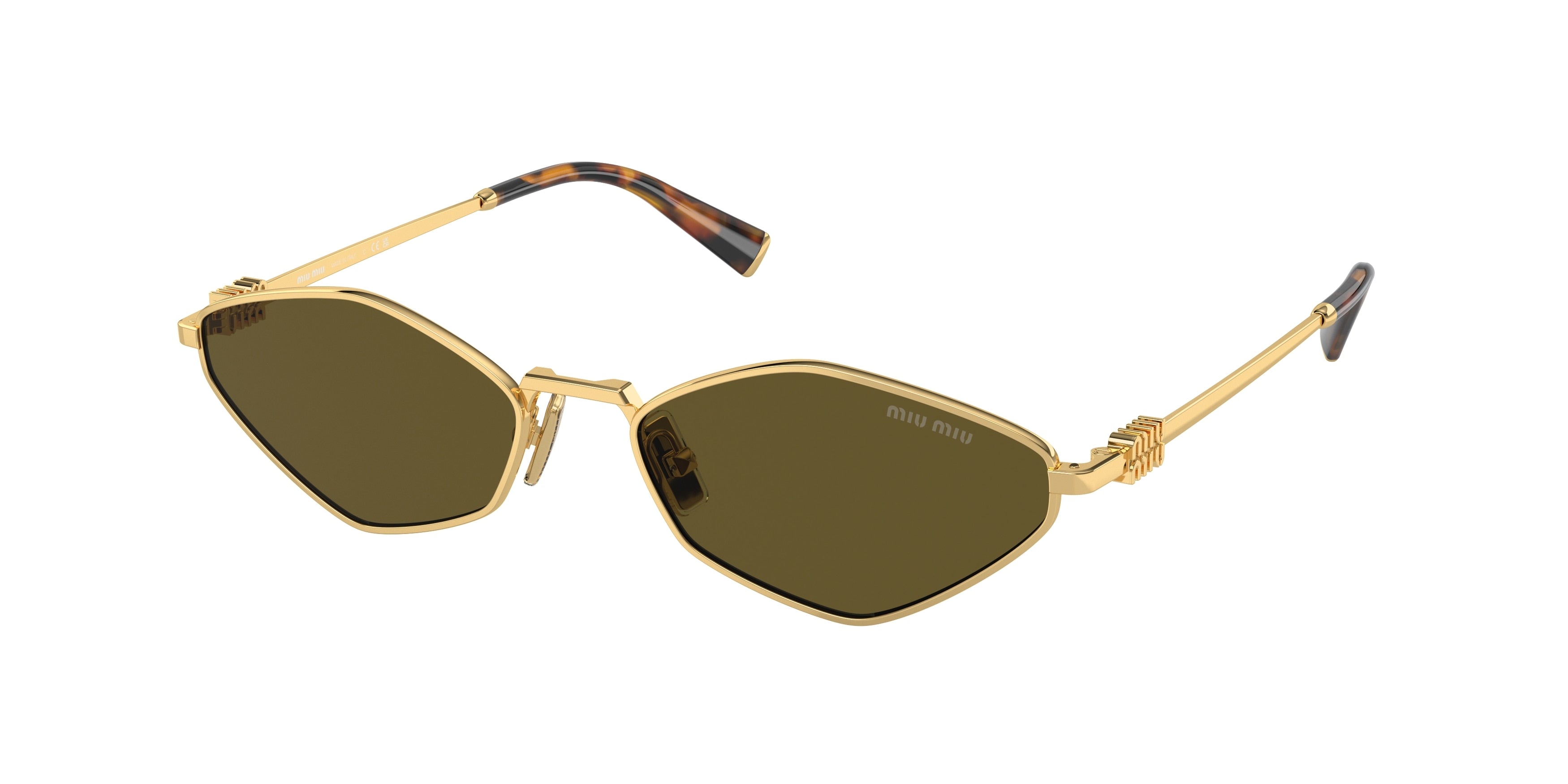Miu Miu MU56ZS Irregular Sunglasses 5AK09Z-Gold 56-140-17 - Color Map Gold