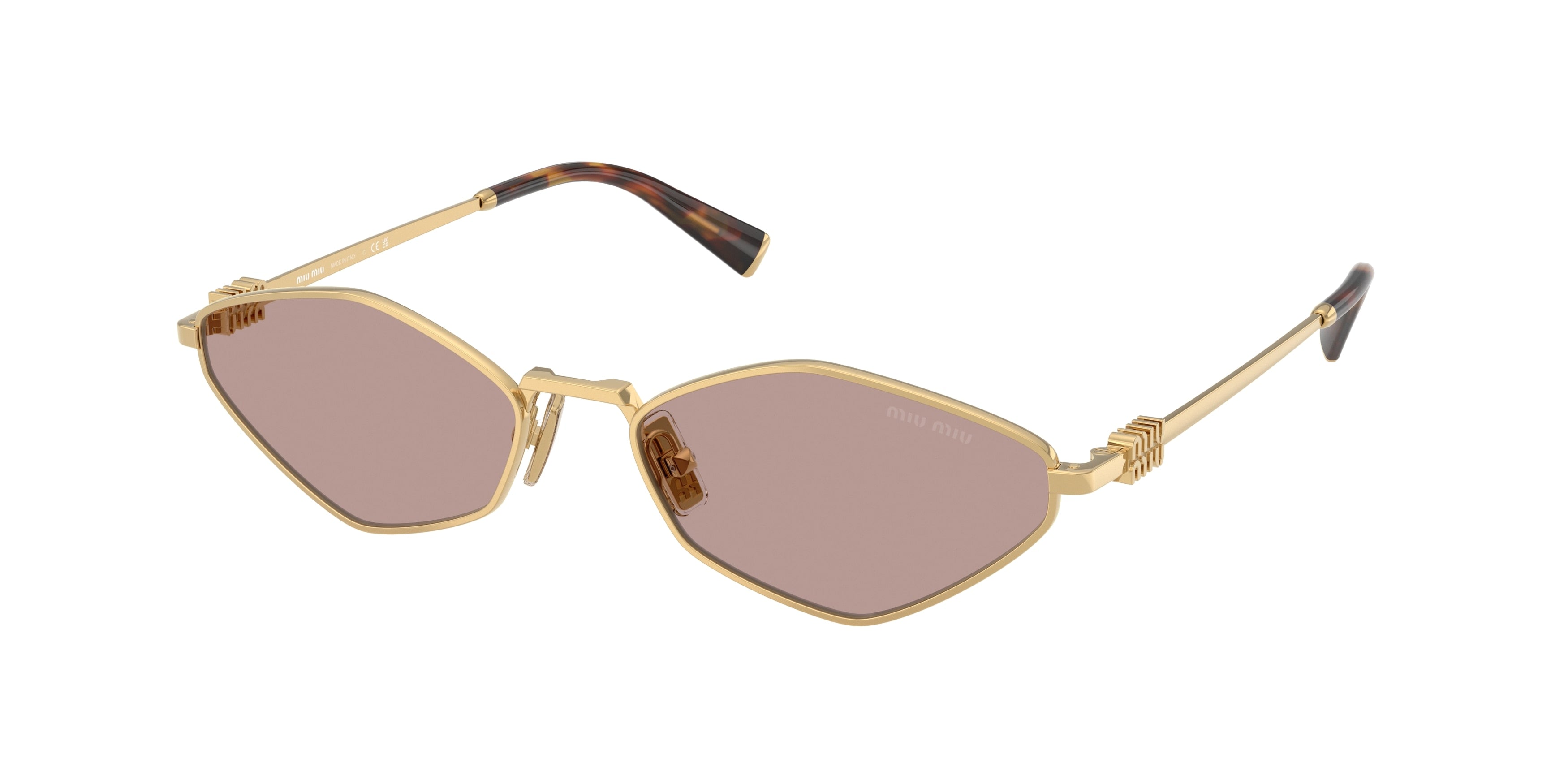 Miu Miu MU56ZS Irregular Sunglasses 5AK20I-Gold 56-140-17 - Color Map Gold