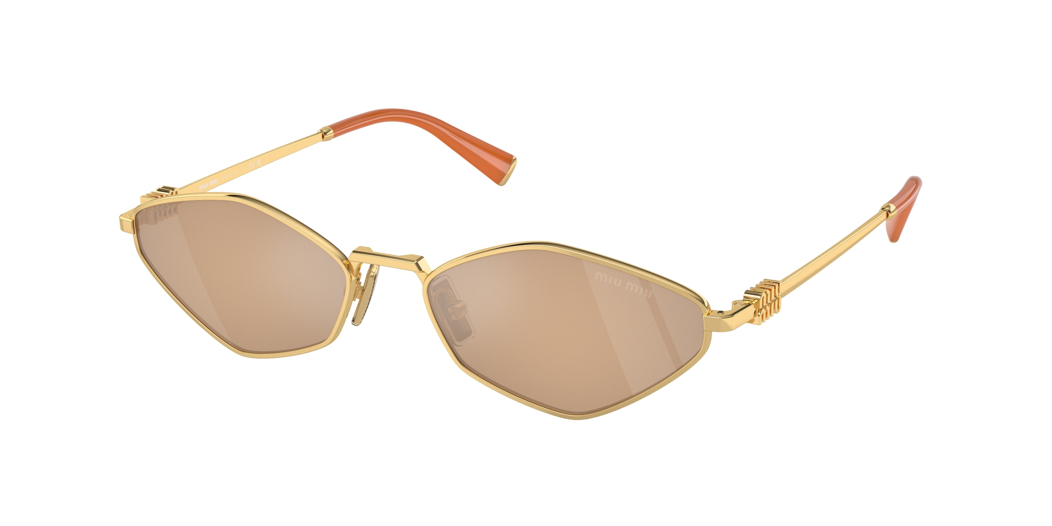 Miu Miu MU56ZS Irregular Sunglasses 5AK40D-Gold 56-140-17 - Color Map Gold
