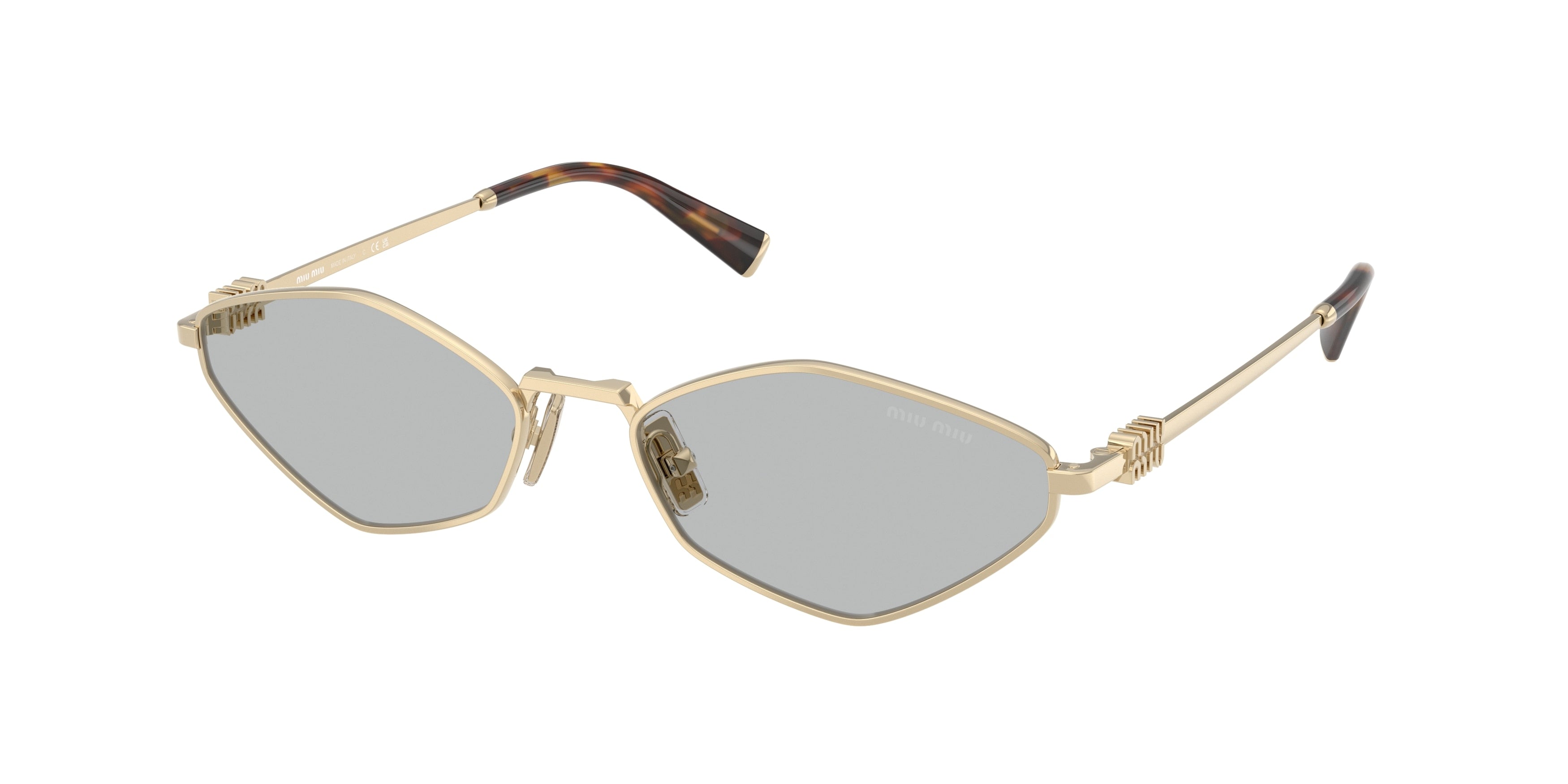 Miu Miu MU56ZS Irregular Sunglasses ZVN50K-Pale Gold 56-140-17 - Color Map Gold