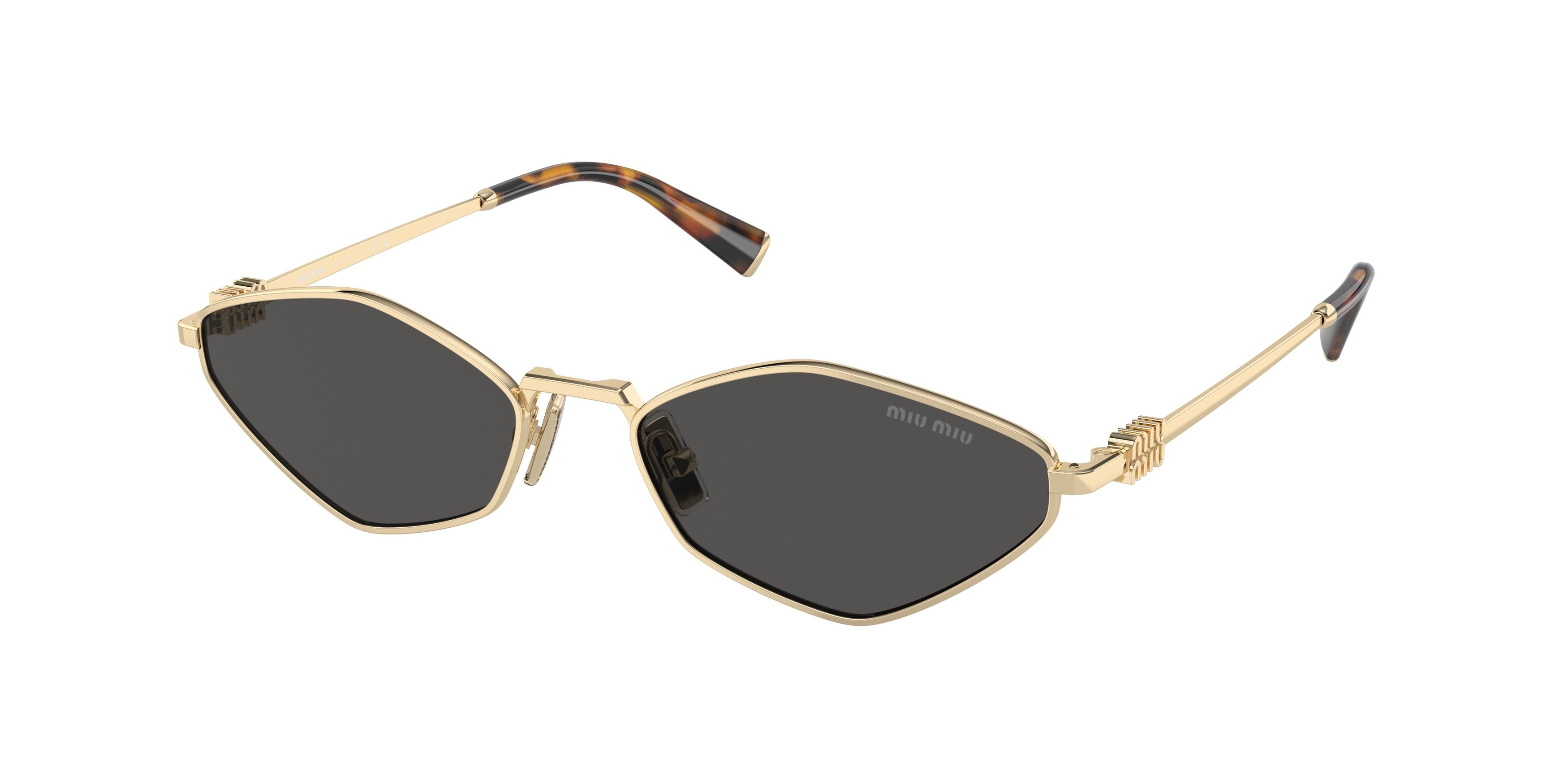 Miu Miu MU56ZS Irregular Sunglasses ZVN5S0-Pale Gold 56-140-17 - Color Map Gold