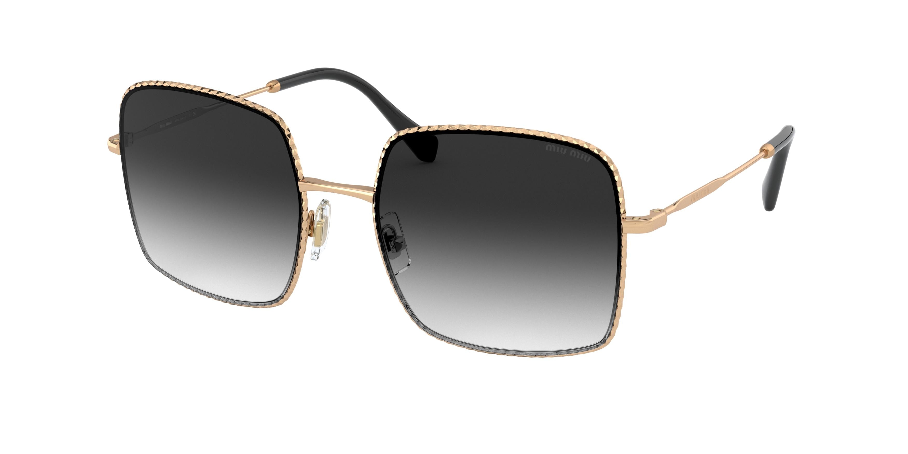 Miu Miu CORE COLLECTION MU61VS Rectangle Sunglasses 7OE5D1-Antique Gold 56-140-19 - Color Map Gold