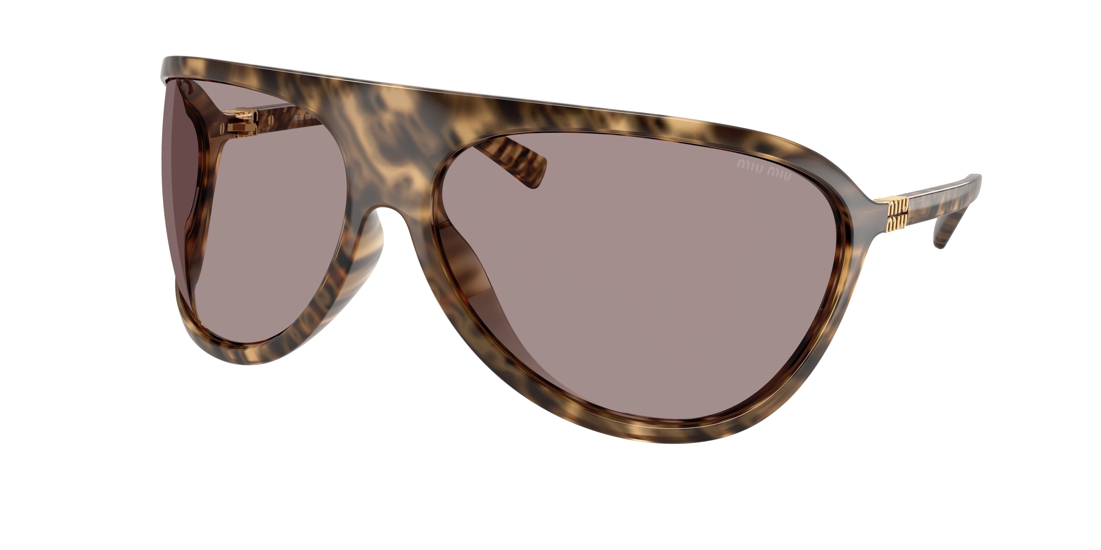 Miu Miu MUA01S Irregular Sunglasses 11Z06I-Havana 75-110-16 - Color Map Tortoise
