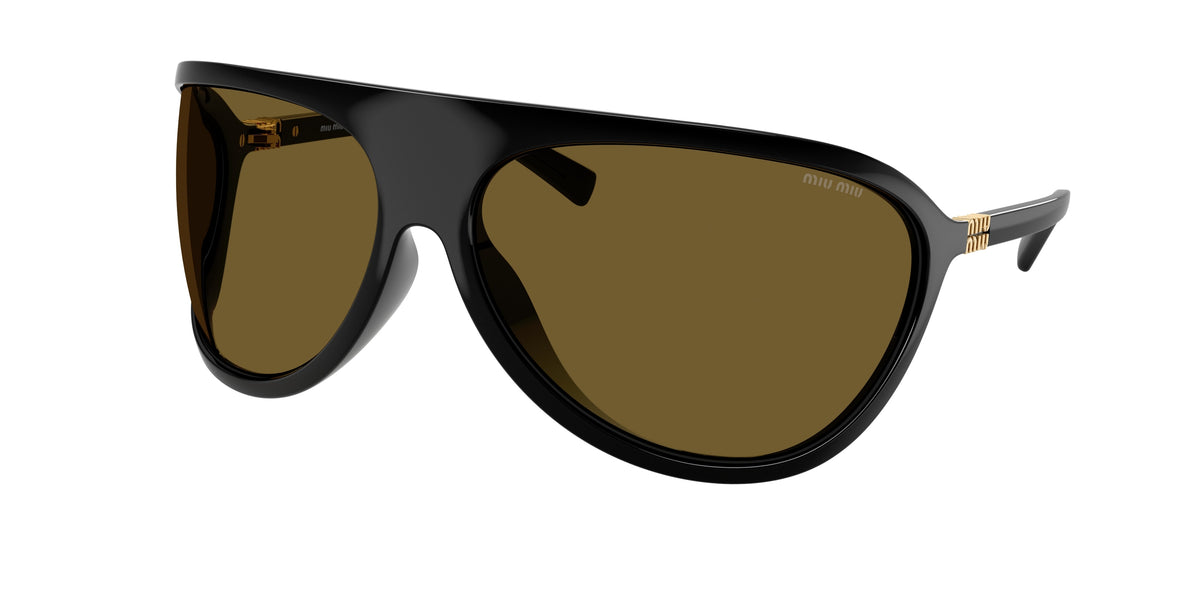 Miu Miu MUA01S Irregular Sunglasses 1AB01T-Black 75-110-16 - Color Map Black