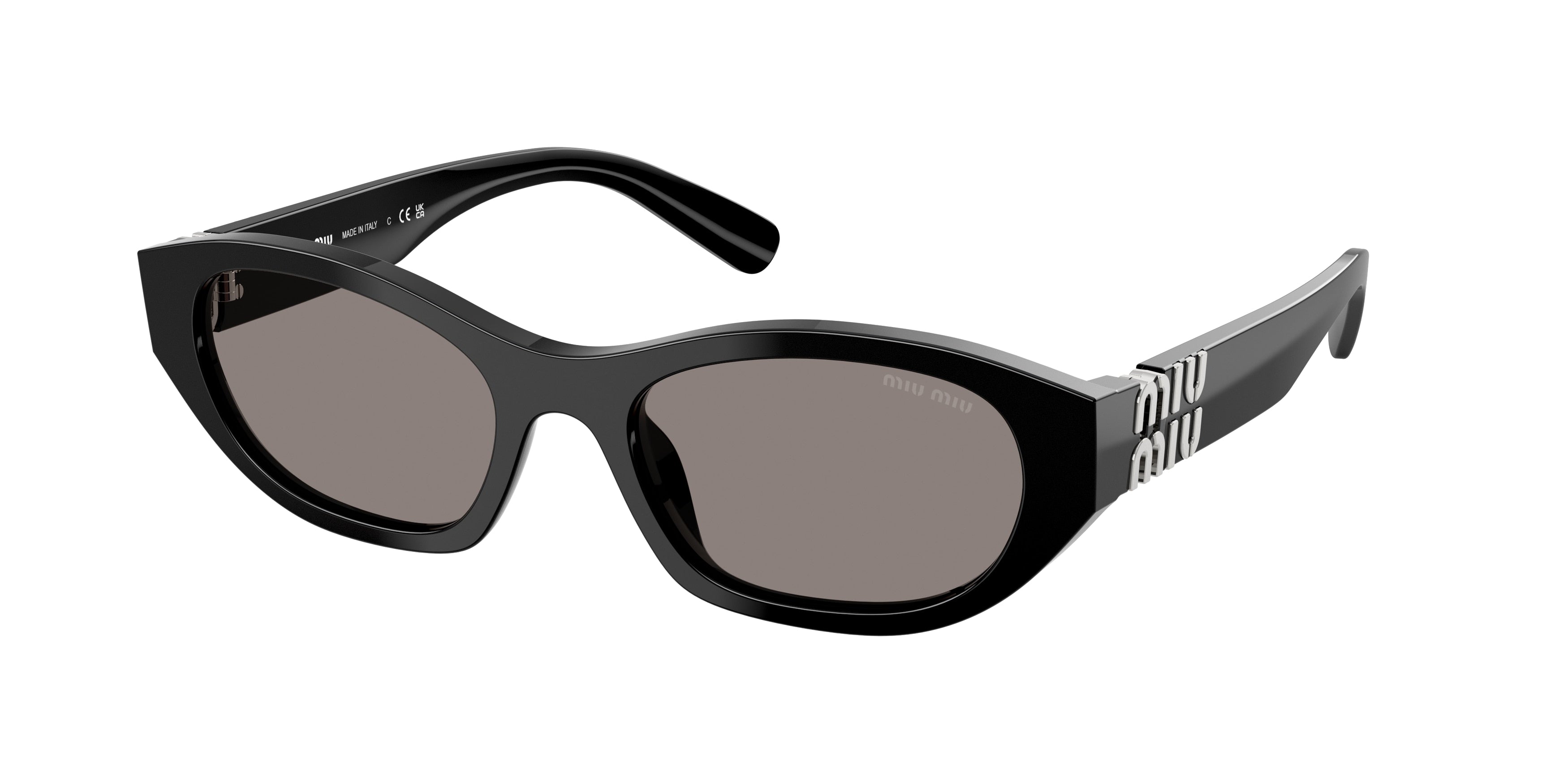 Miu Miu MUA03S Irregular Sunglasses 16K80Q-Black 53-140-19 - Color Map Black