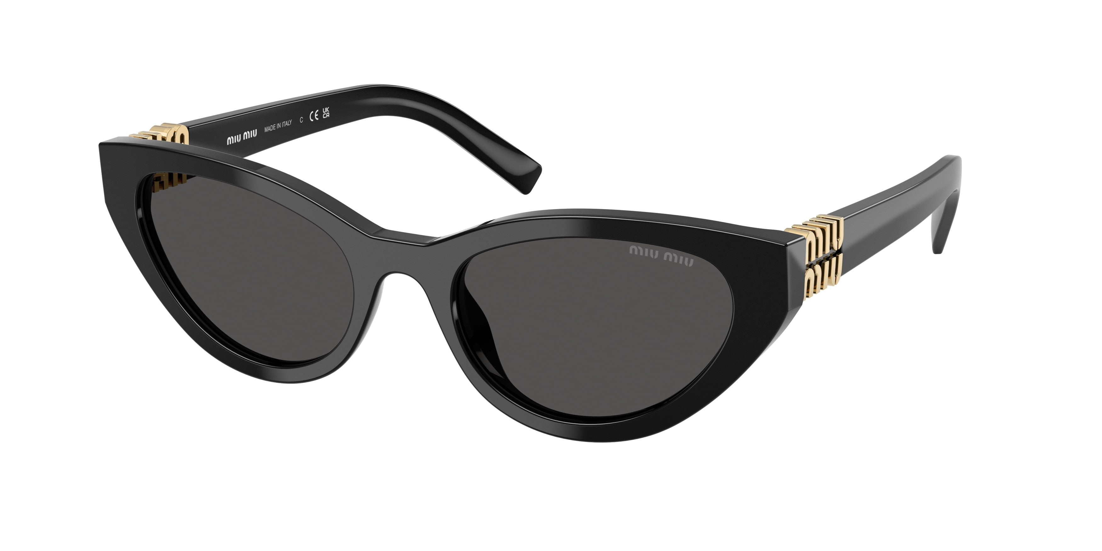 Miu Miu MUA04S Butterfly Sunglasses 16K08Z-Black 54-140-20 - Color Map Black